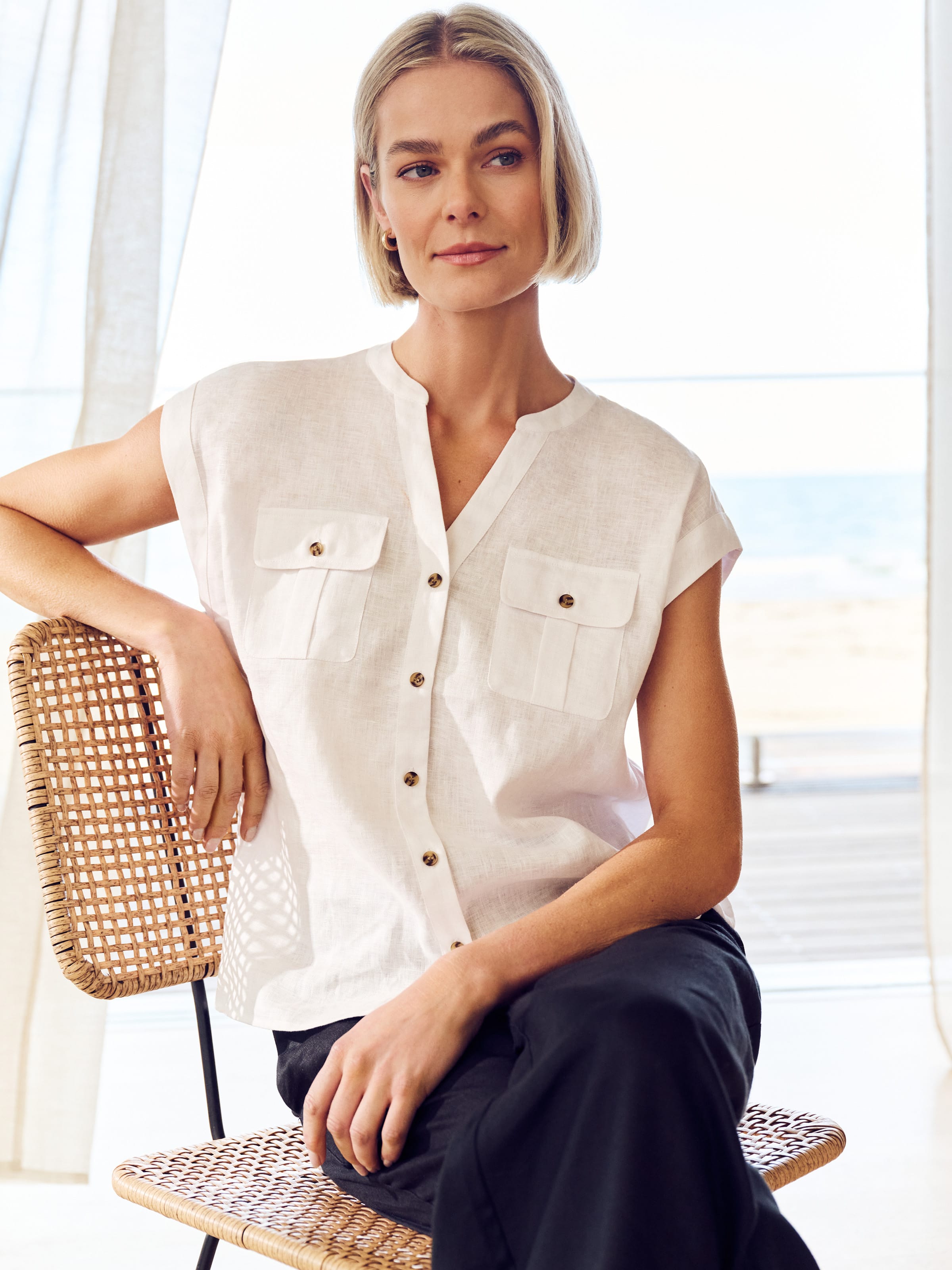 Whitney Linen Top