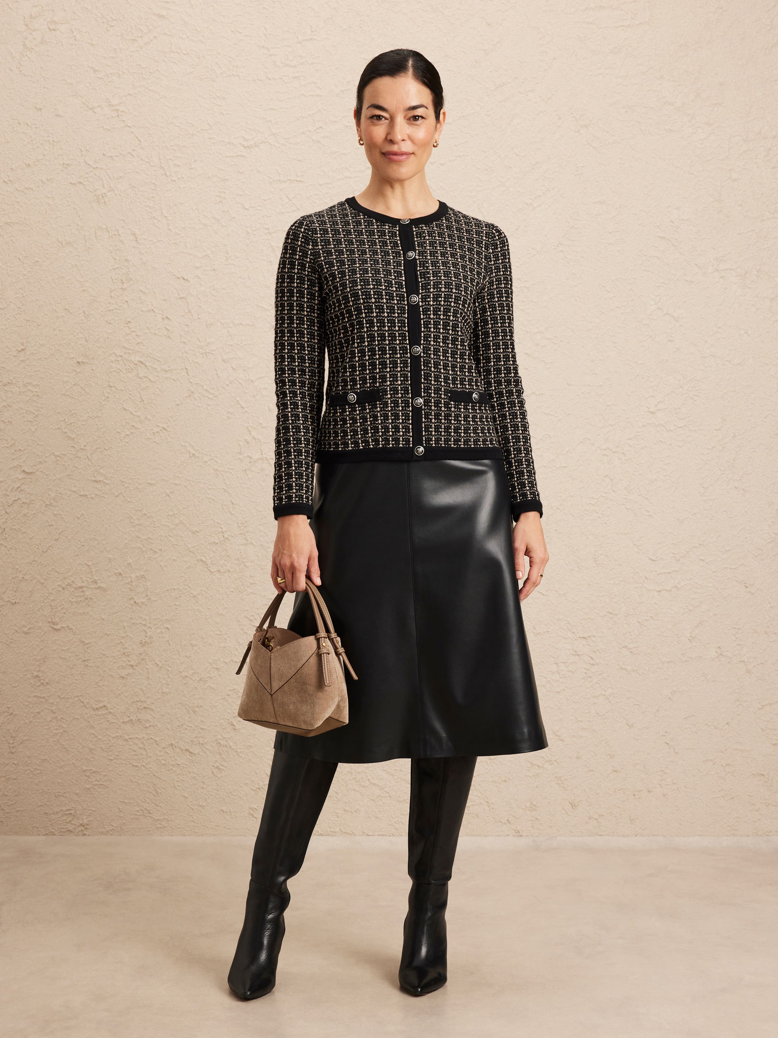 Elini Tweed Button Cardi