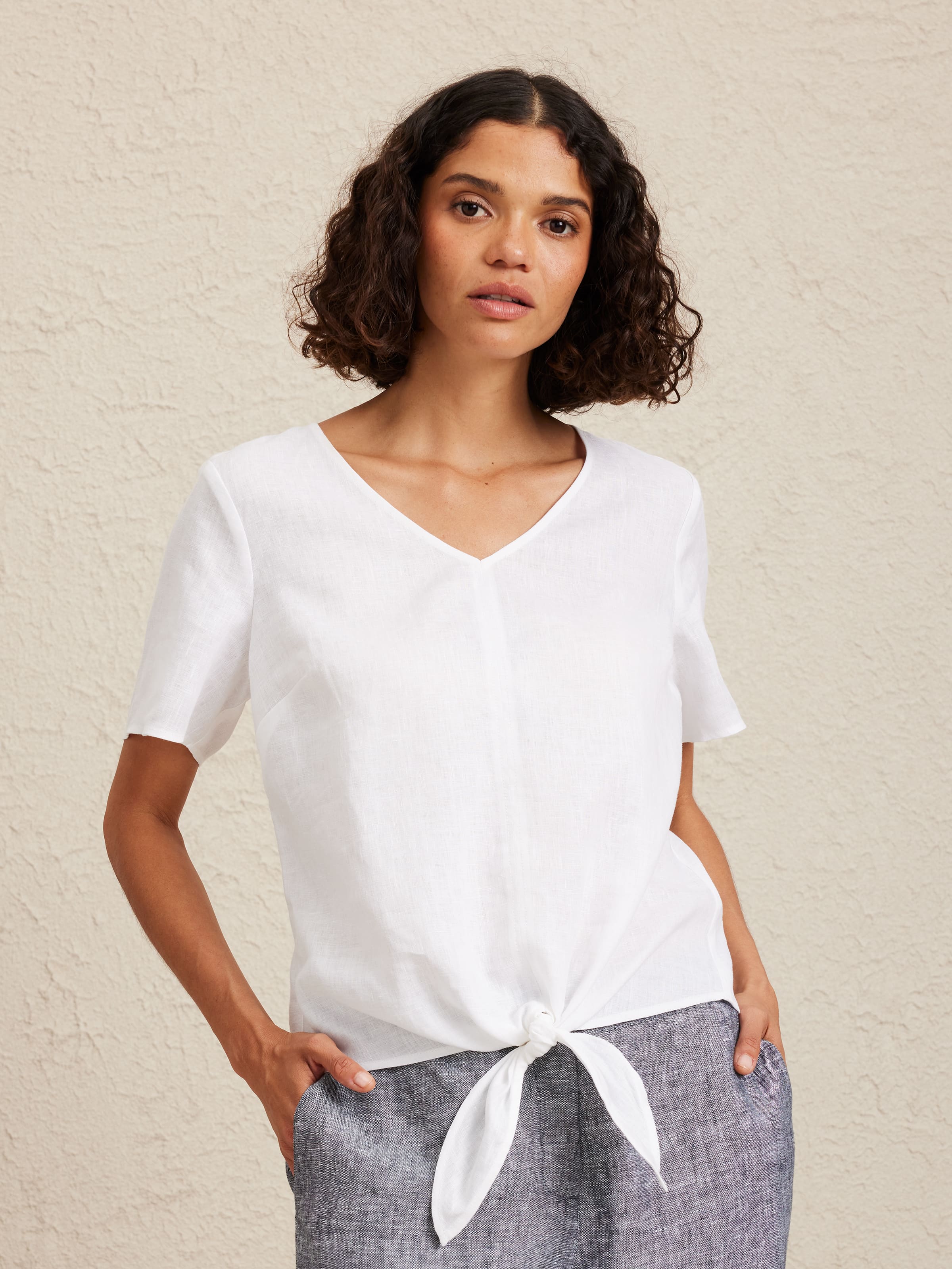 ladies tie front t shirt