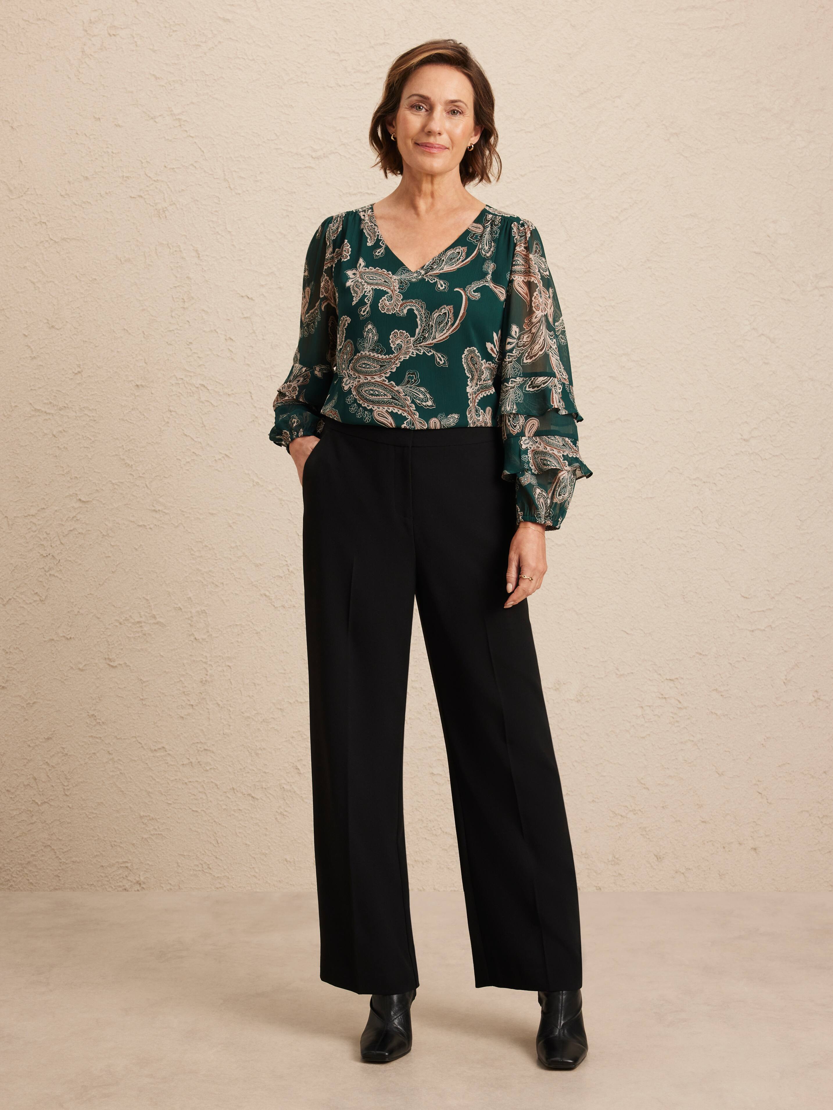 Hannah Long Sleeve Ruffle Blouse