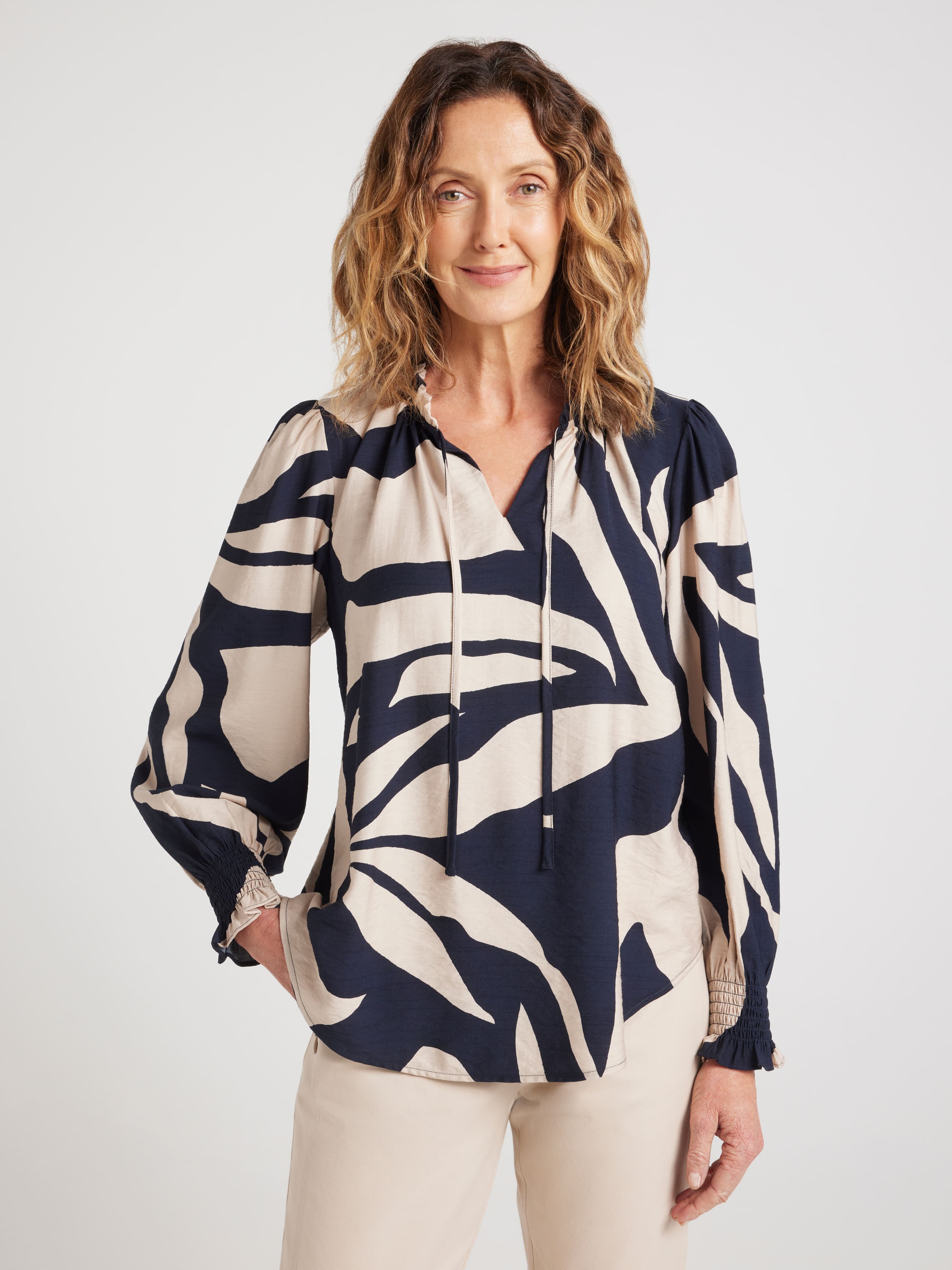 Ellie Shirred Cuff Top