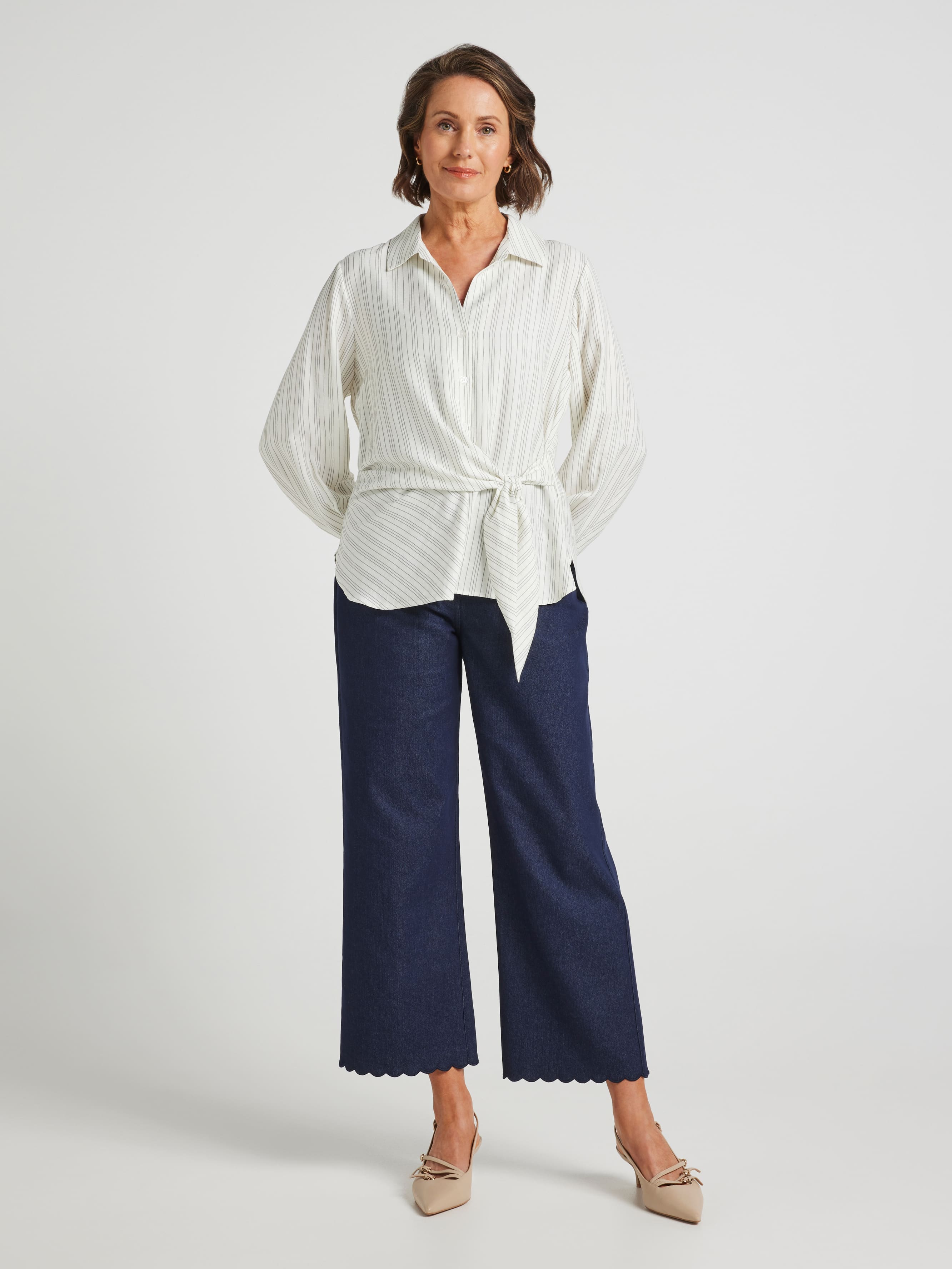 Freda Stripe Side Tie Shirt