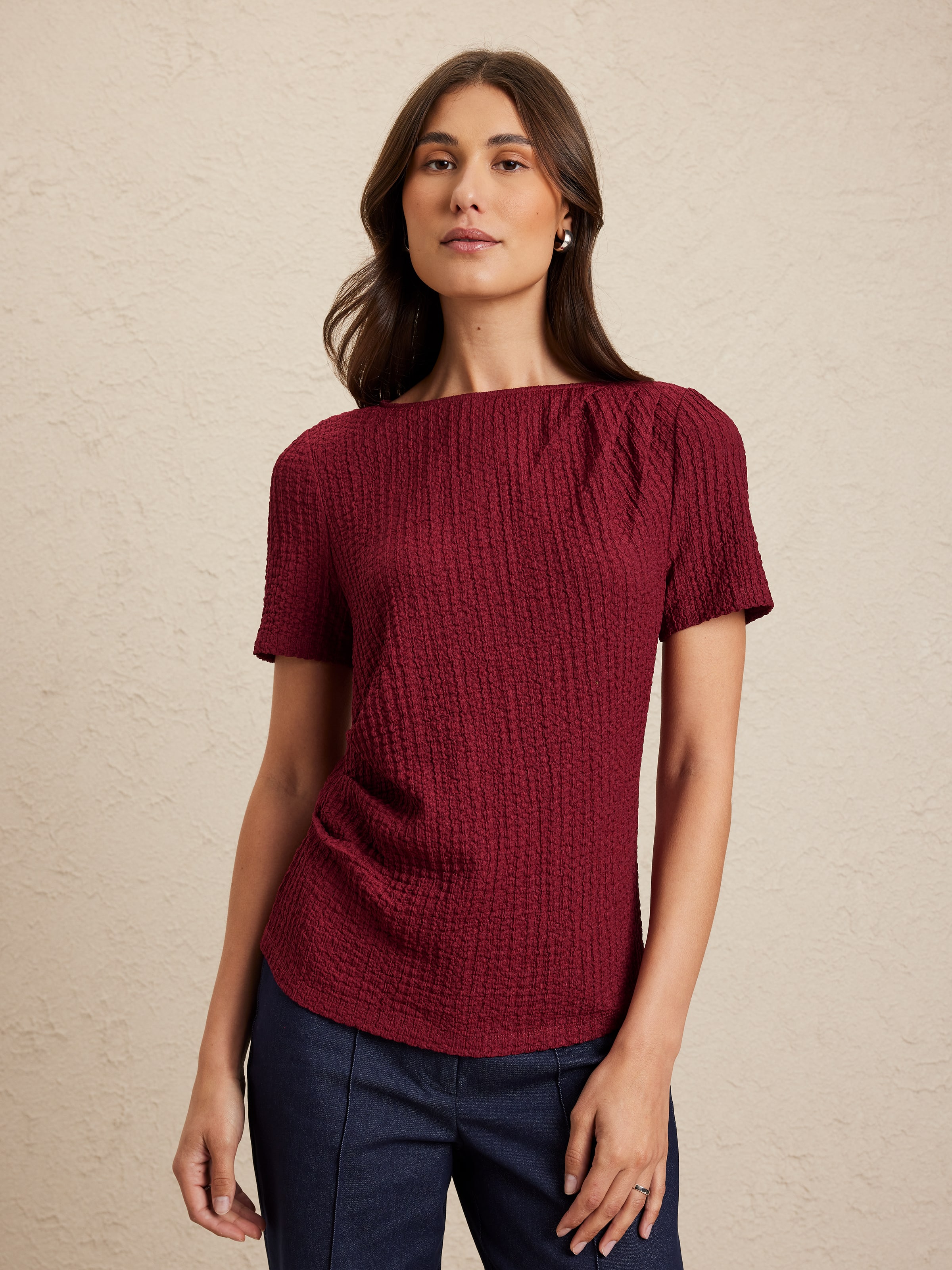 Viviana Ripple Jersey Top