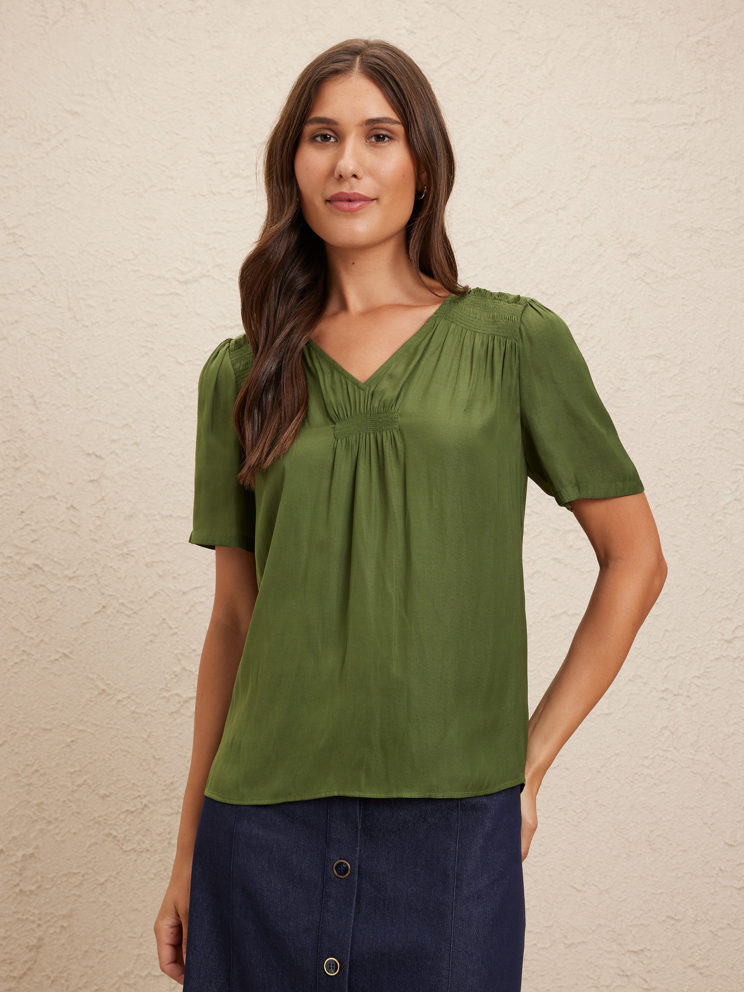 Abi Hammered Satin Top