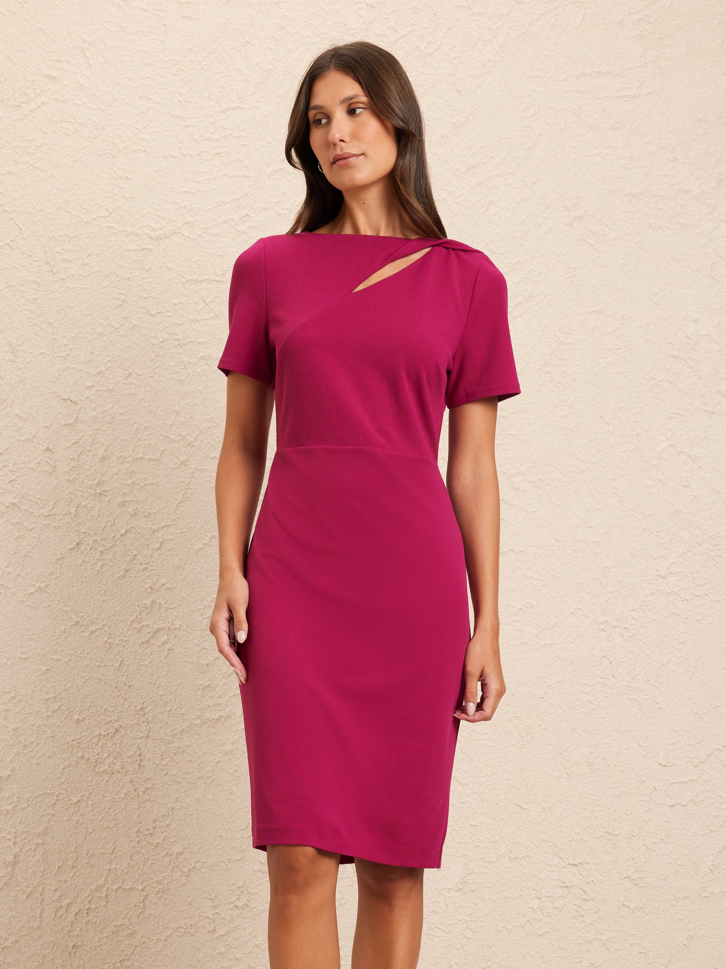 Becky Asymmetrical Neck Dress