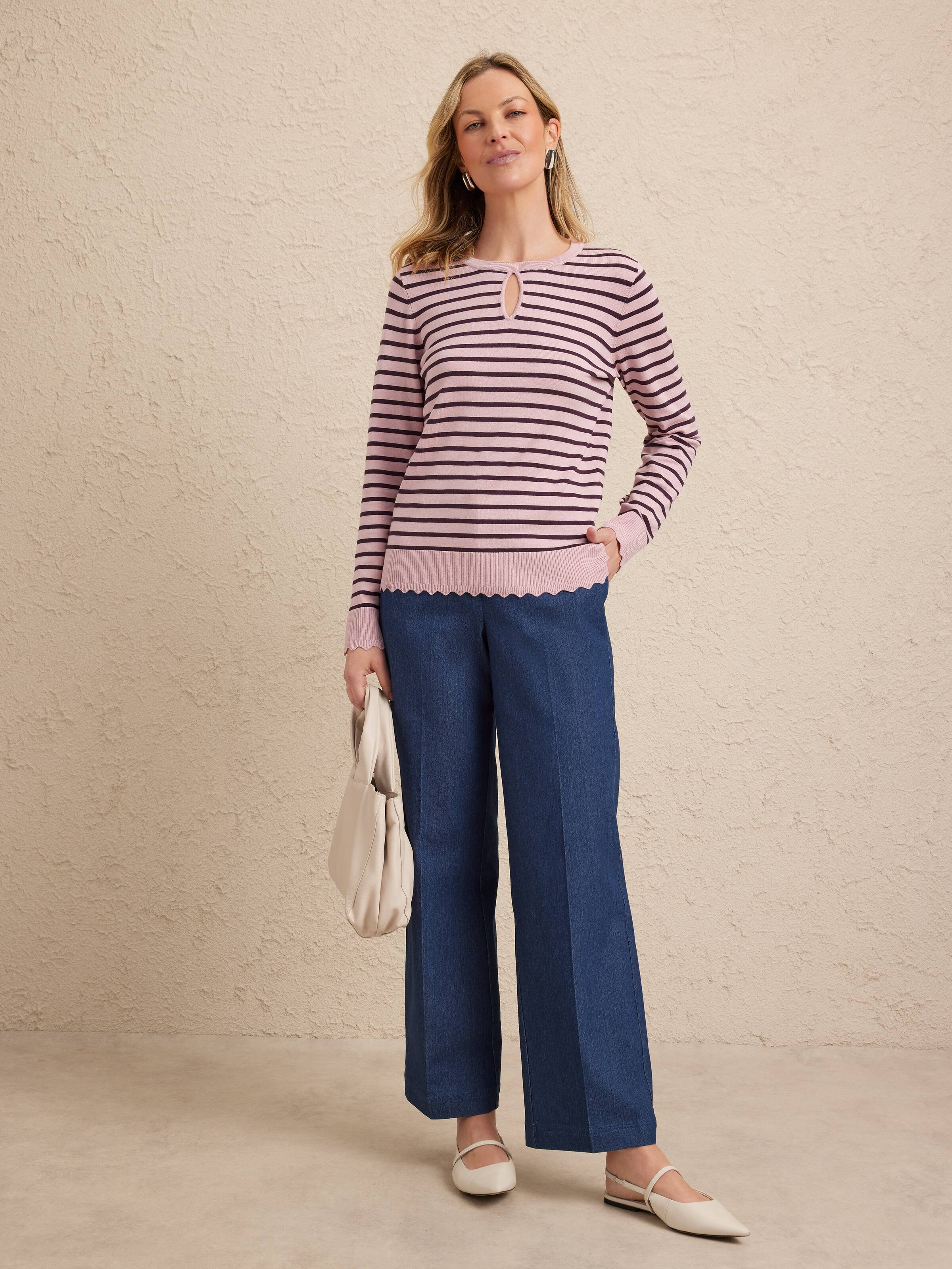 Sia Scallop Keyhole Jumper