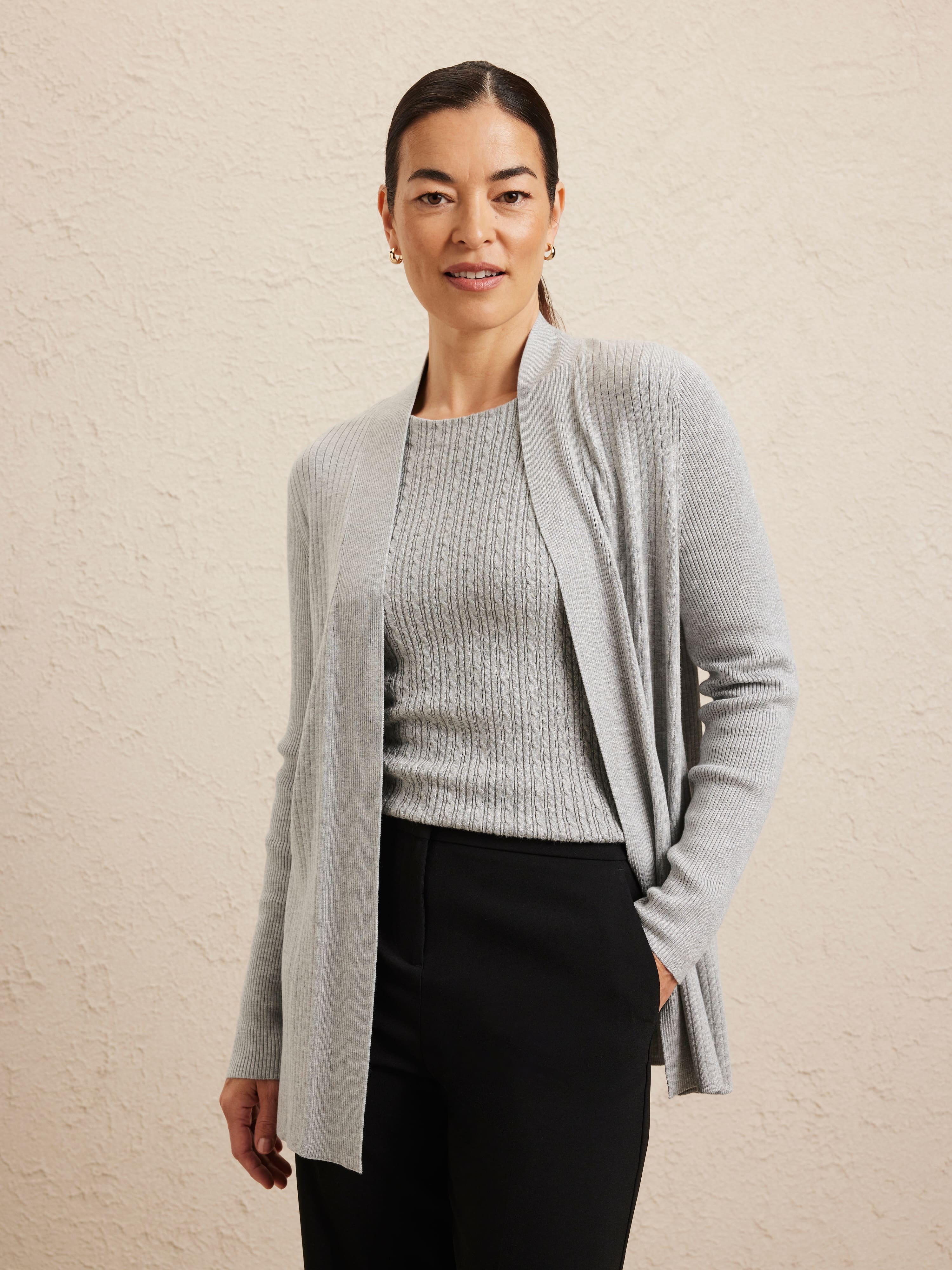 Ivy Longline Ribbed Cardigan