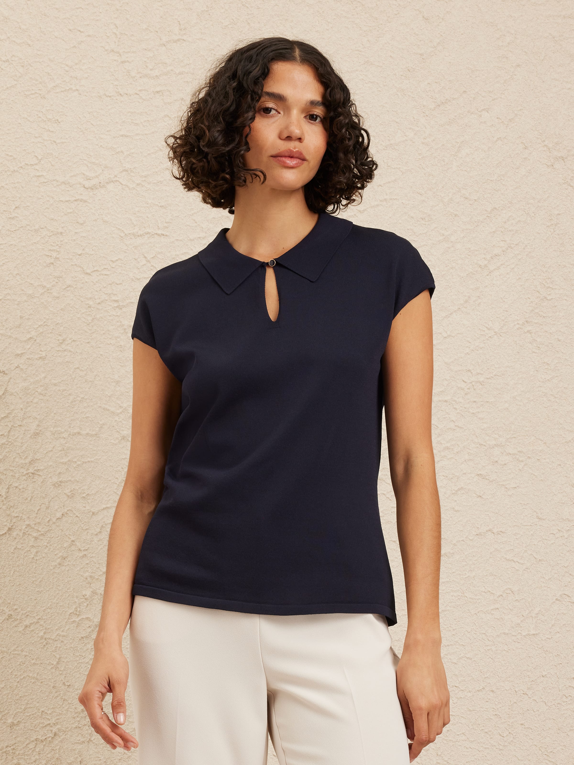 Calista Collared Knit Top