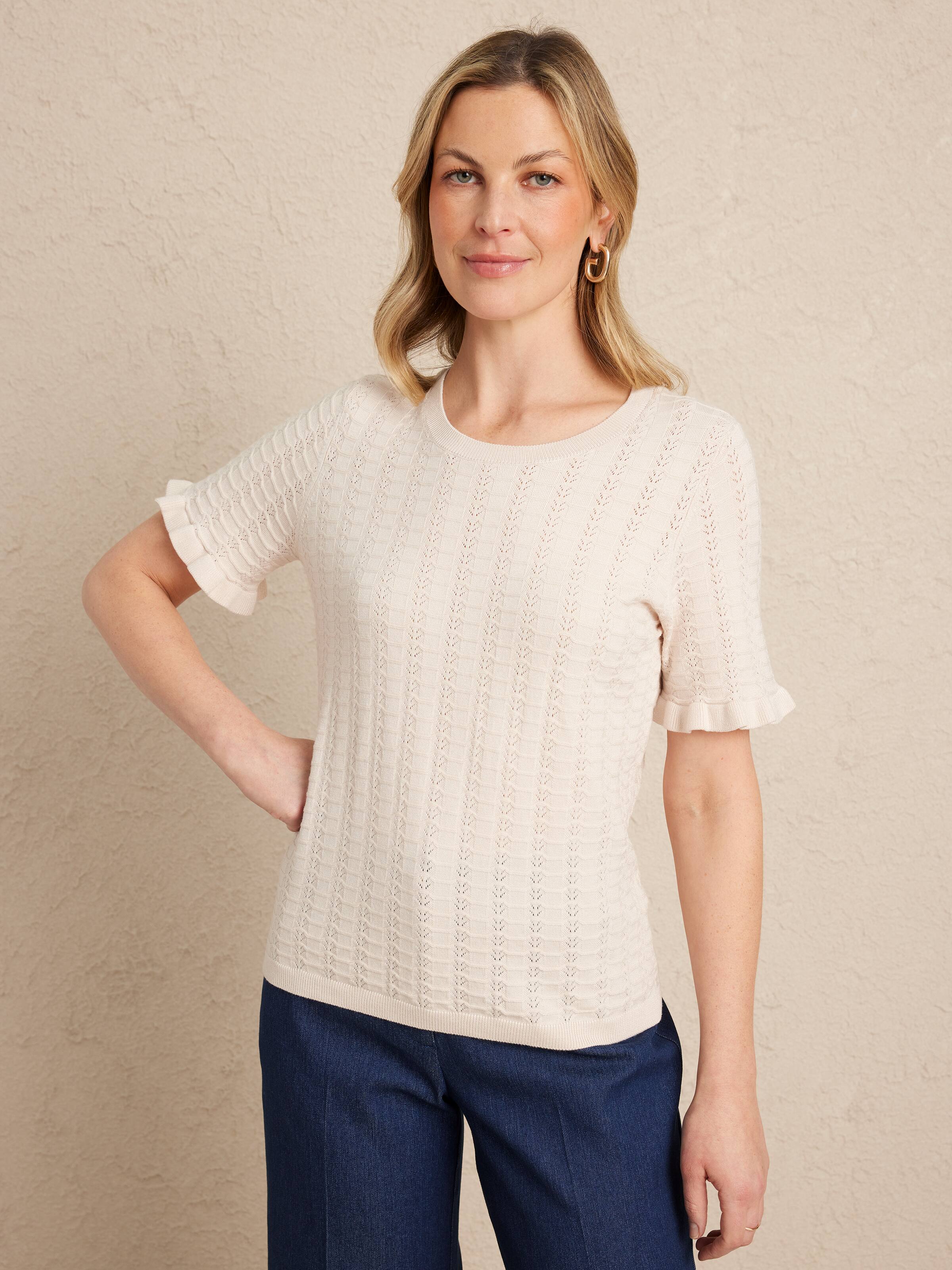 Tamsen Frill Sleeve Knit Top