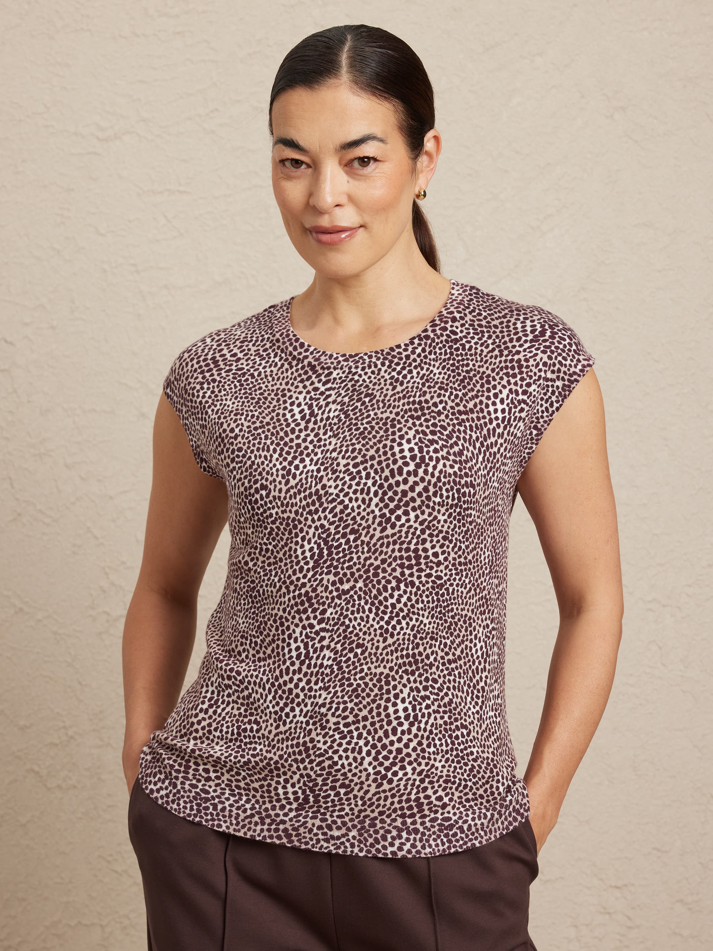 Extended Sleeves Penny Printed Jumper