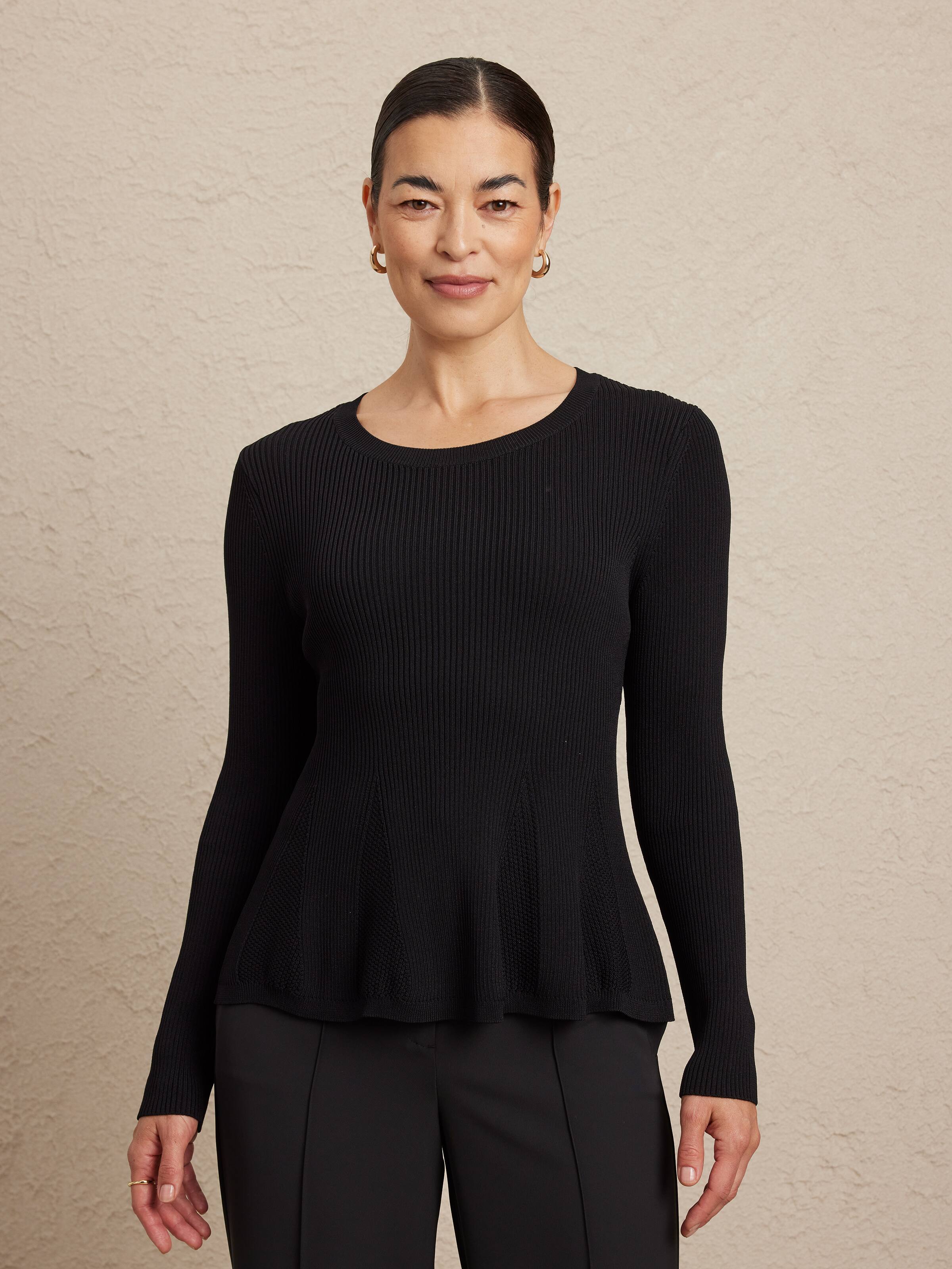 Long Sleeves Pippa Rib Peplum Jump