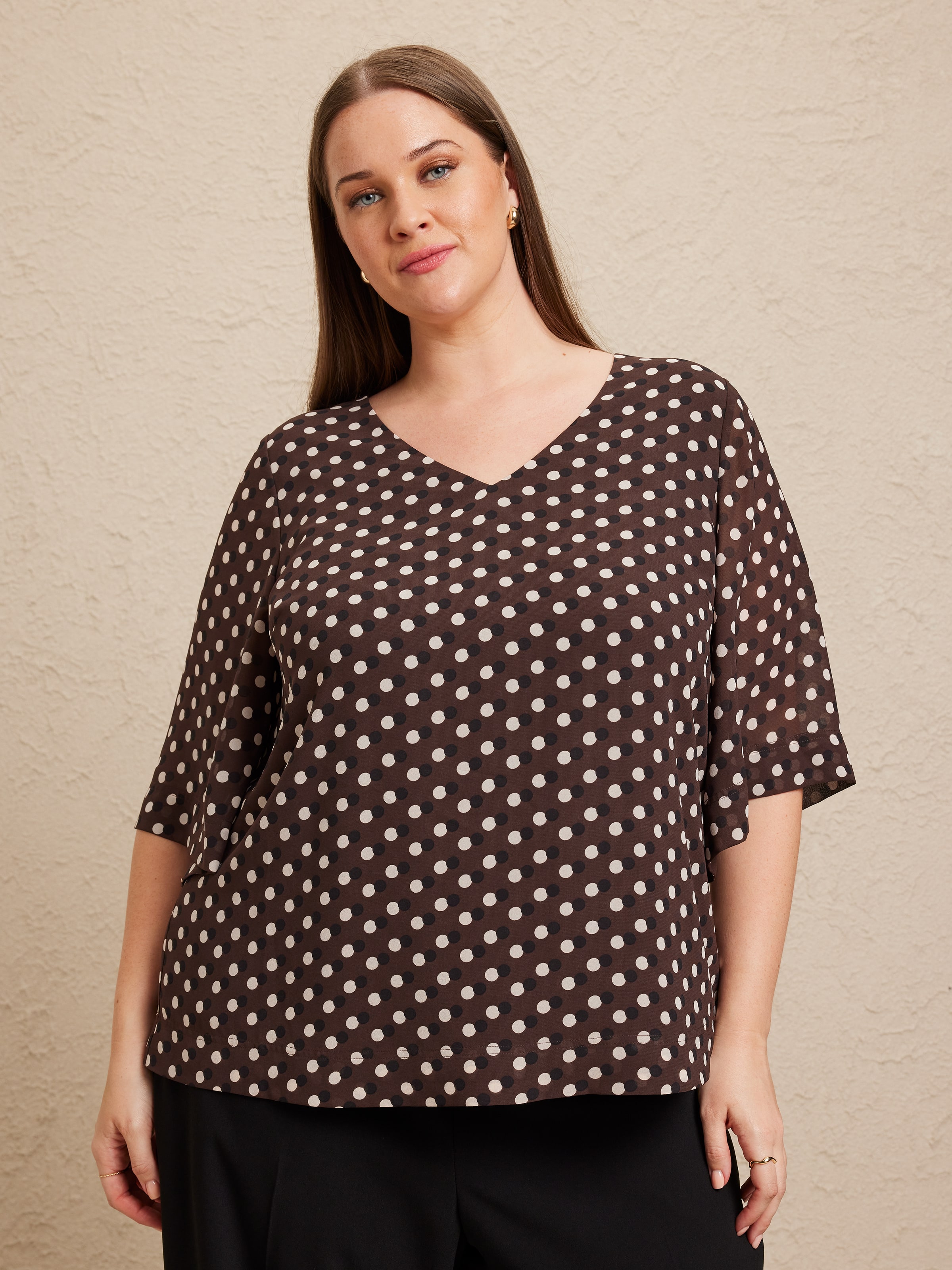 Curve Sienna V Neck Blouse