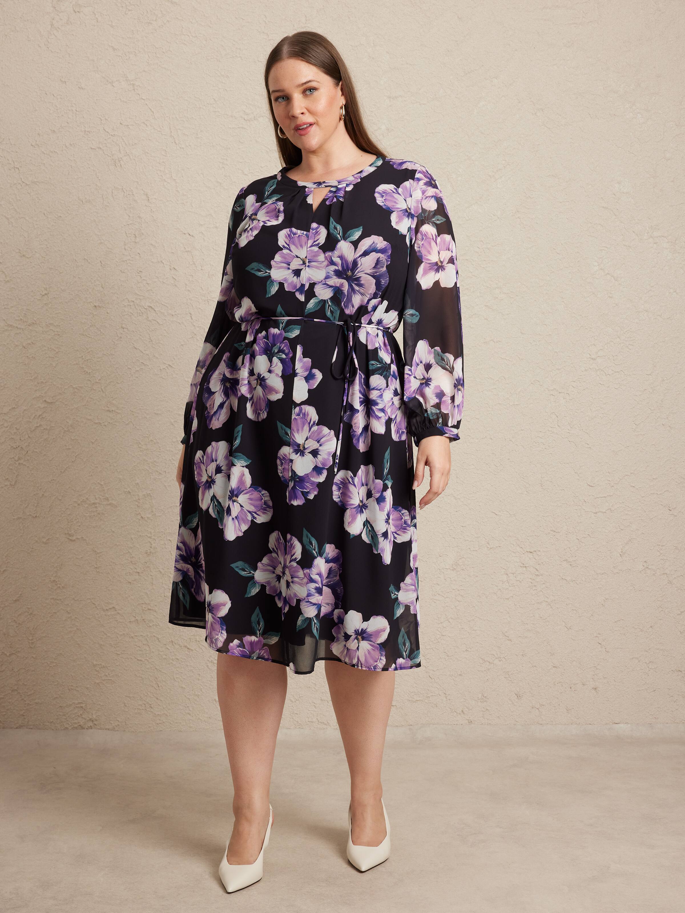 Long Sleeve Kate Keyhole Neck Tunic Dress