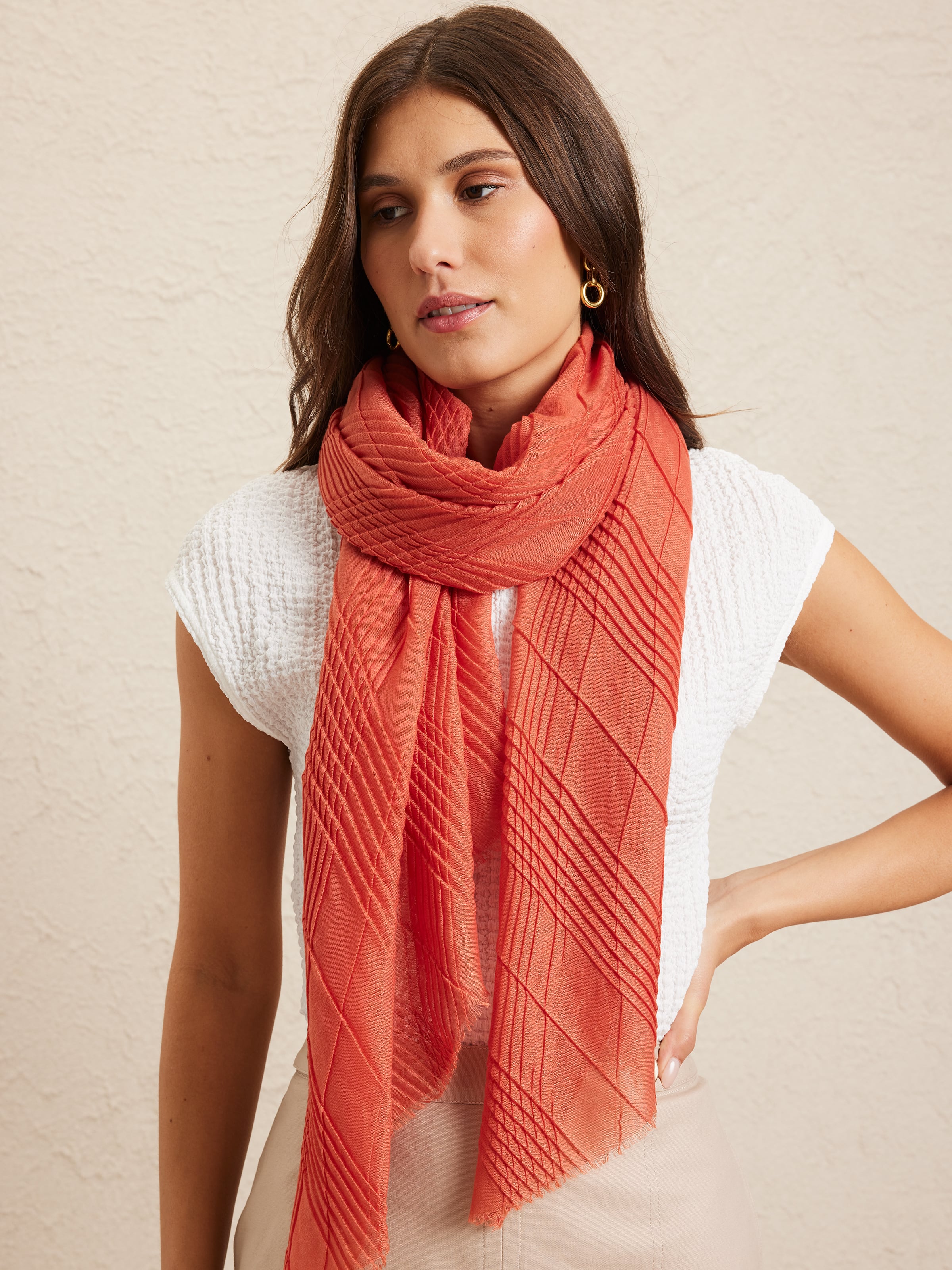 Diamond Pleated Scarf