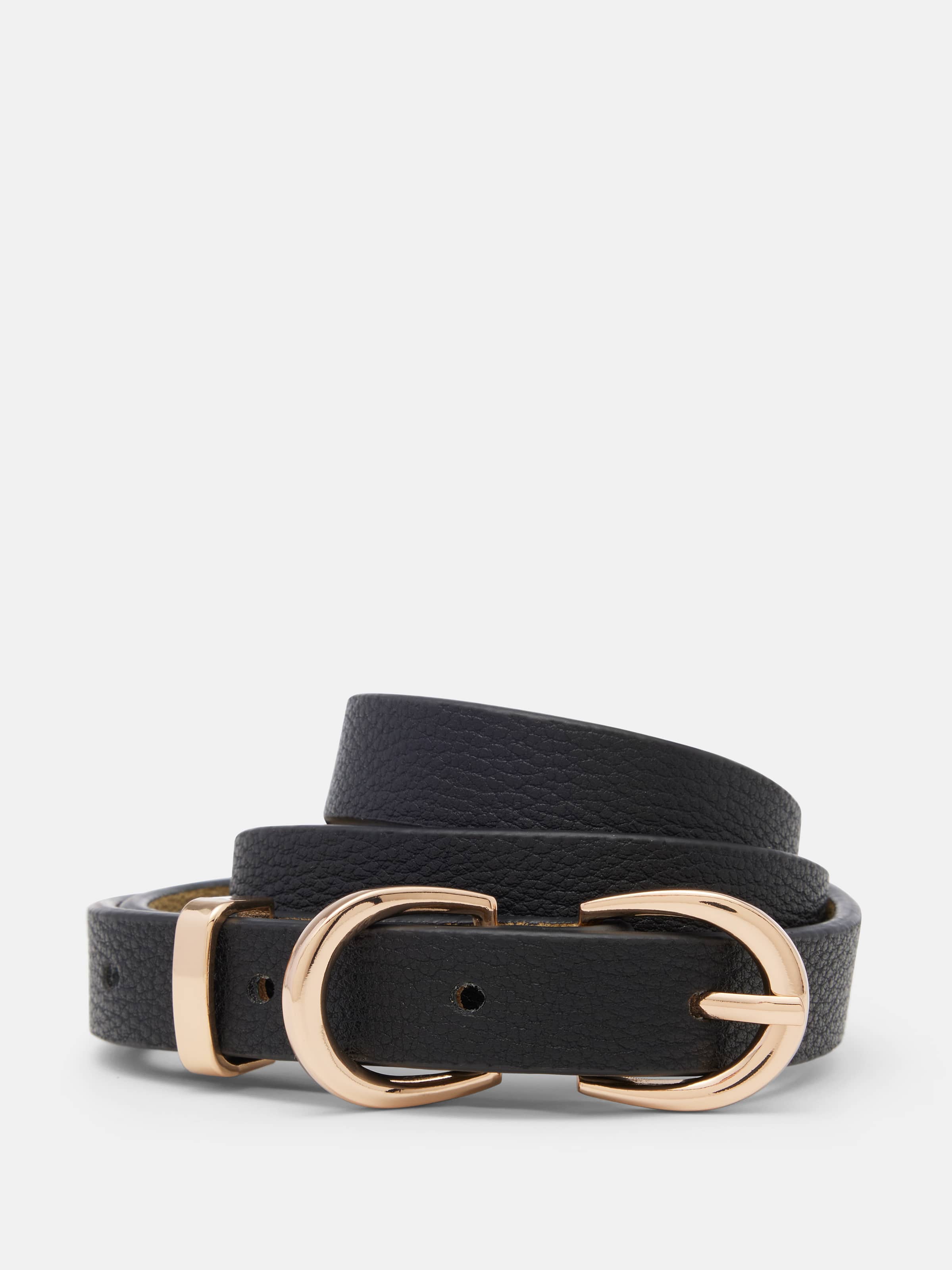 Demi Double Buckle Skinny Belt
