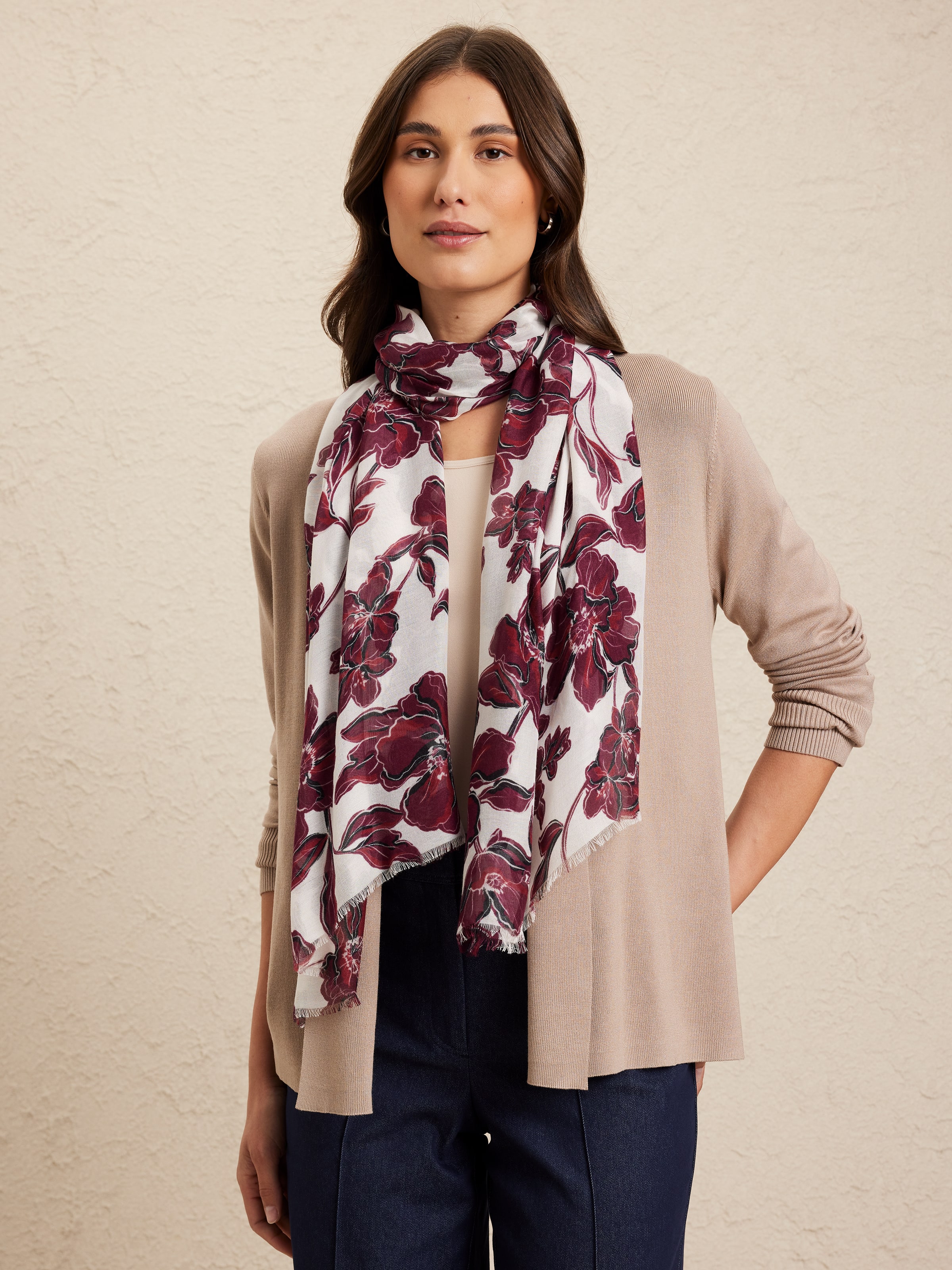 Bloom Sketched Viscose Scarf