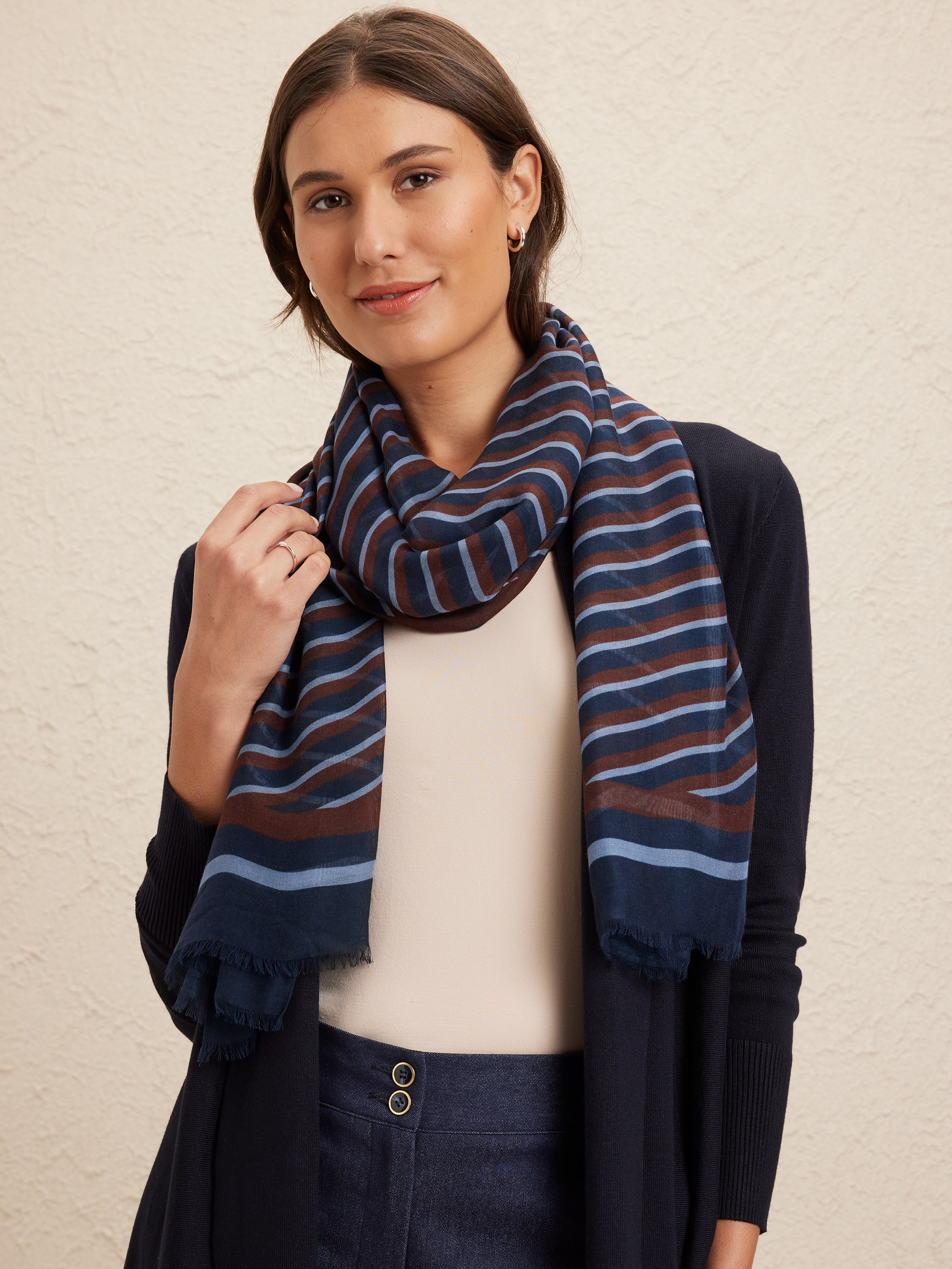 Stripe Viscose Scarf