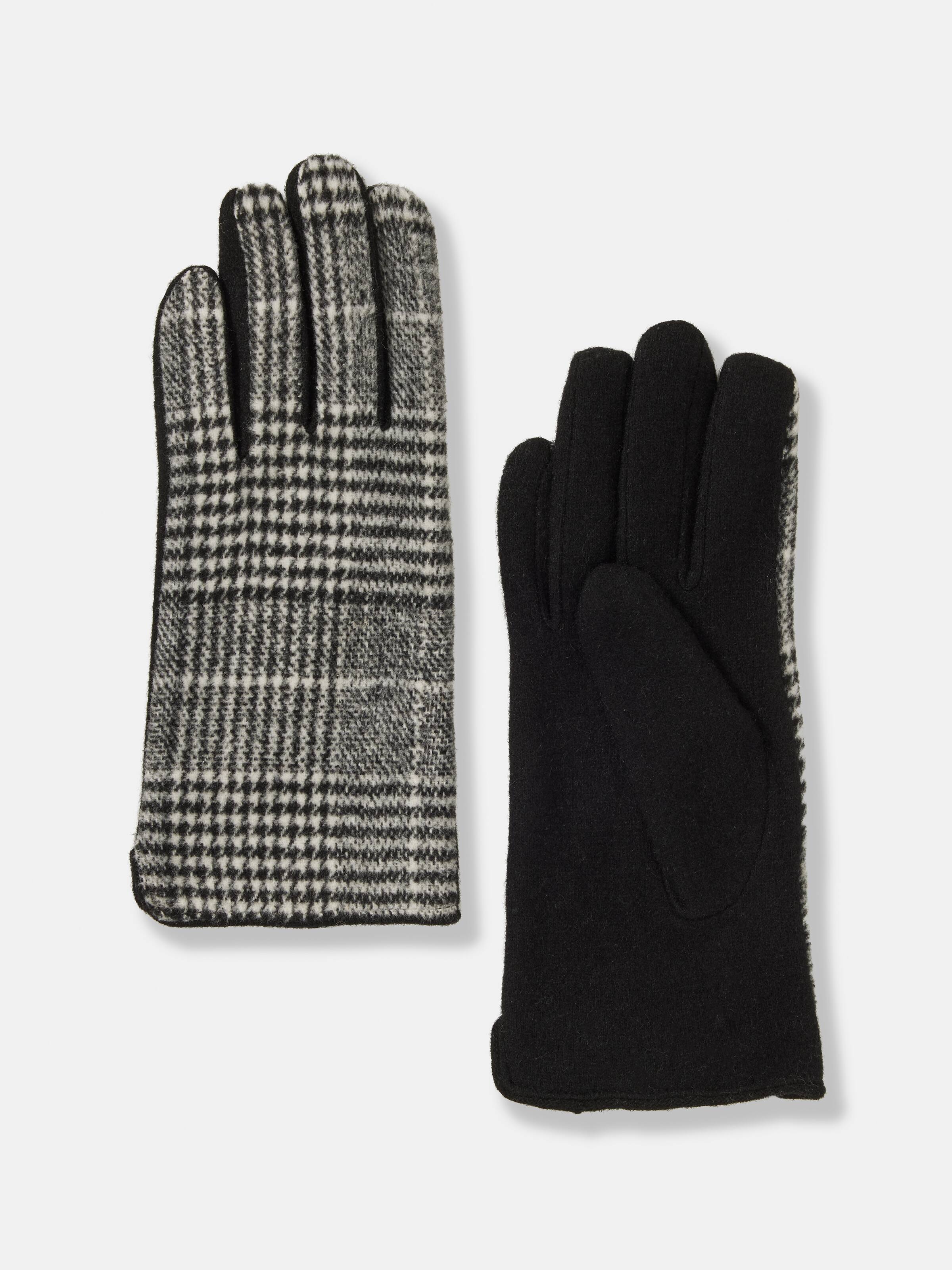 Monochrome Check Gloves