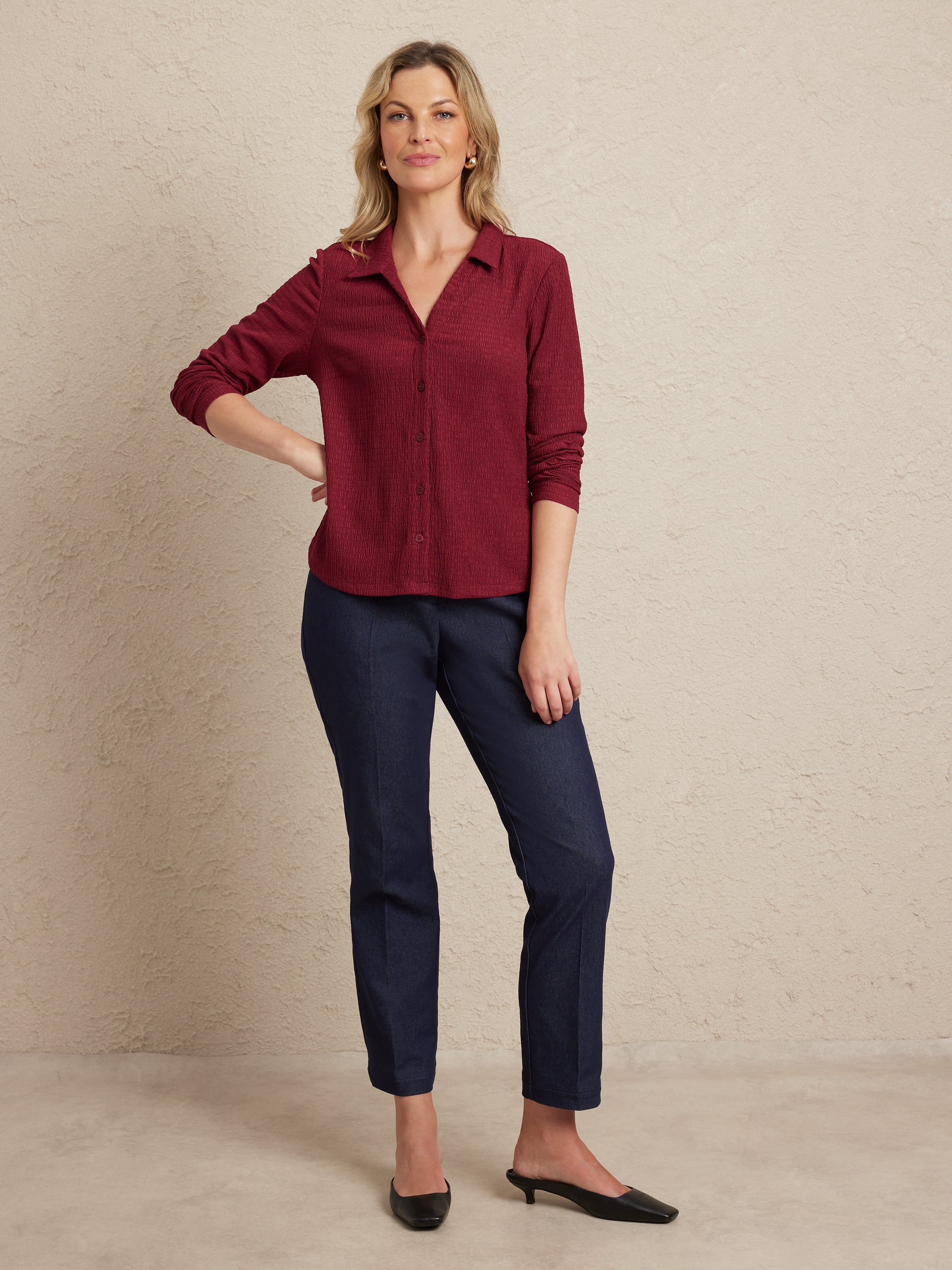 Rose Button Through Top