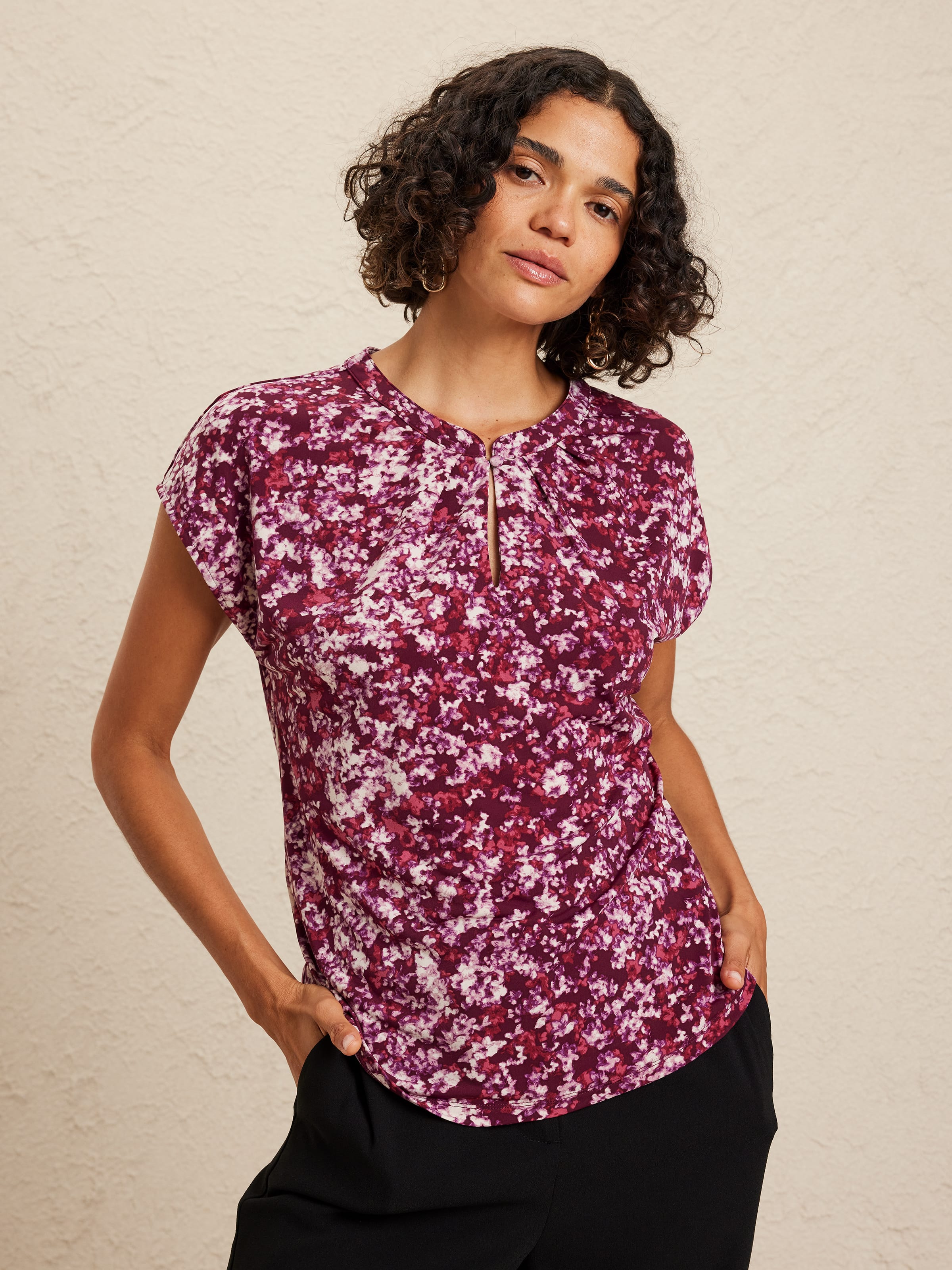 Ethel Keyhole Jersey Top