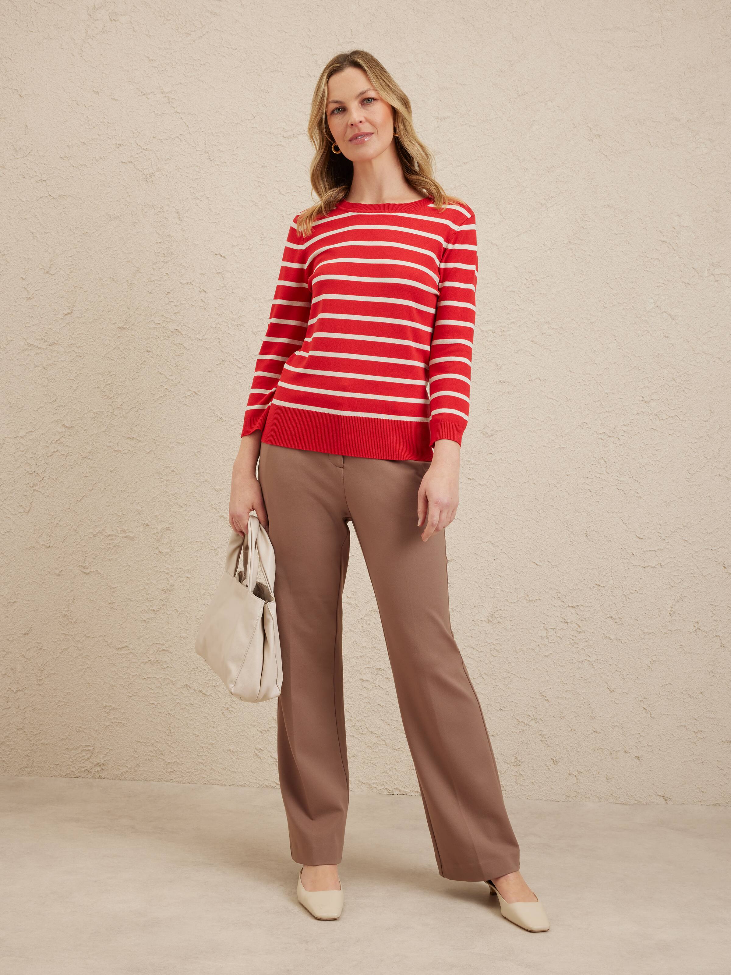 3/4 Sabrina Scallop Trim Jumper