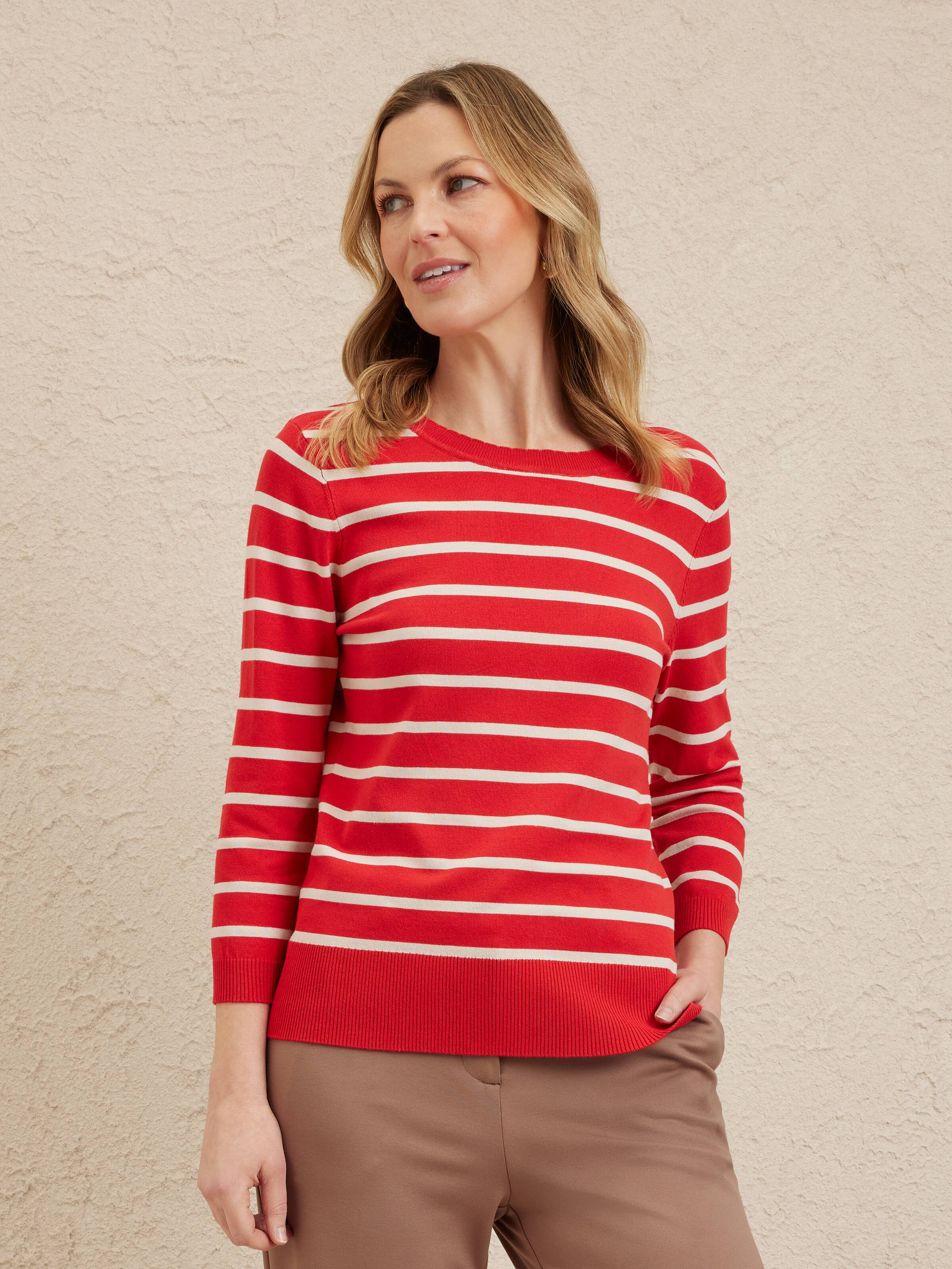 3/4 Sabrina Scallop Trim Jumper
