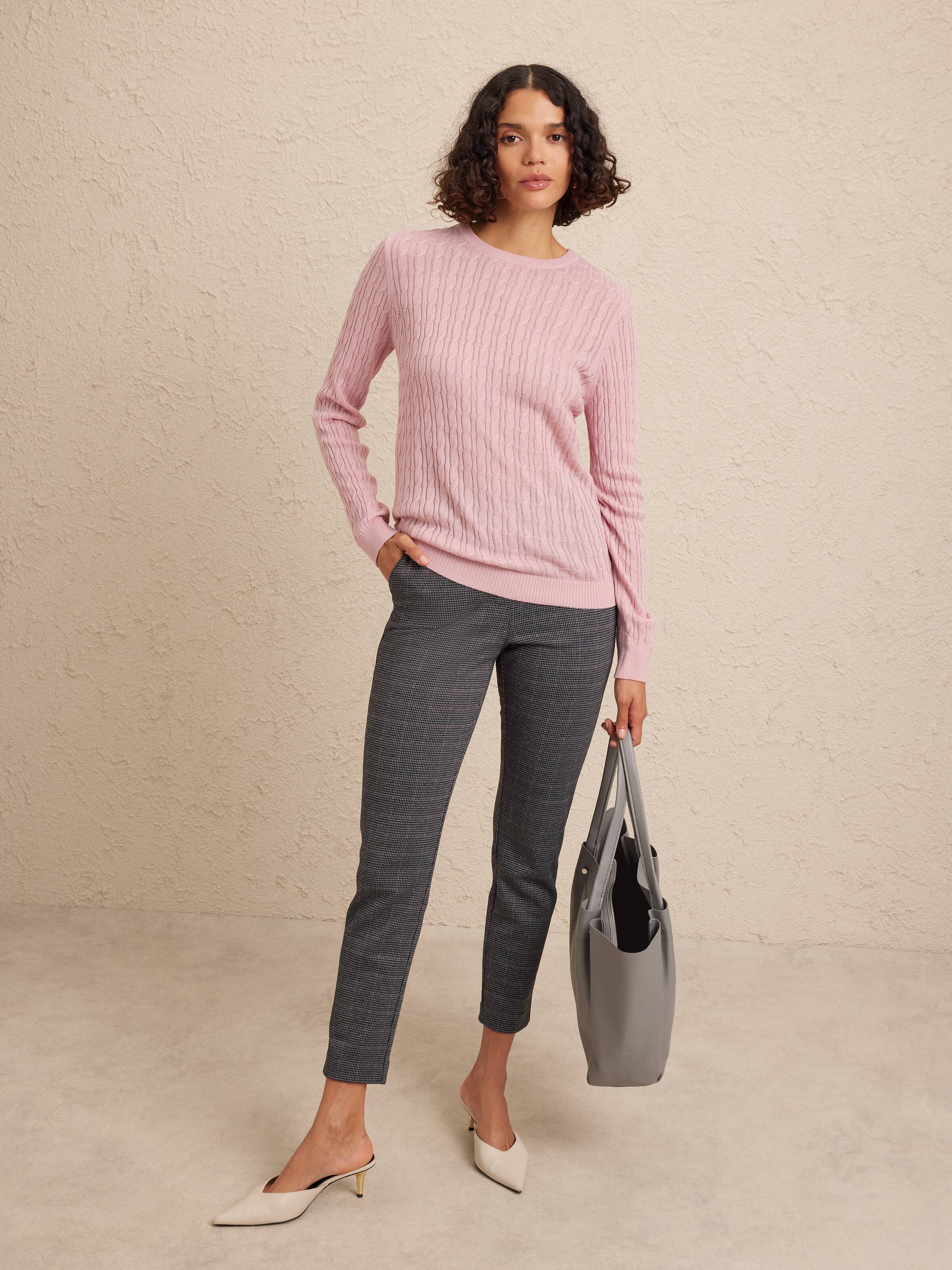 Iris Round Neck Cable Jumper
