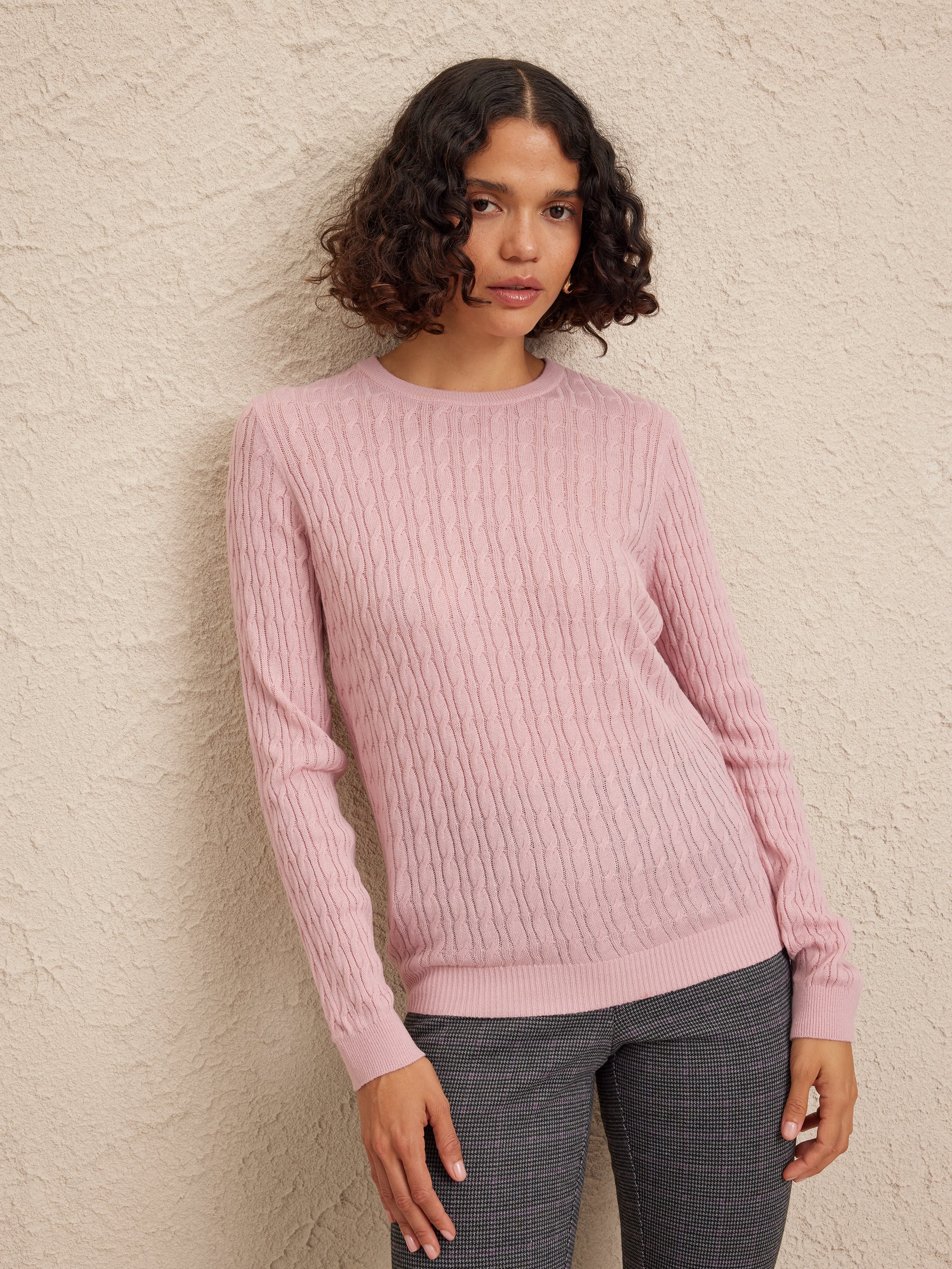 Iris Round Neck Cable Jumper