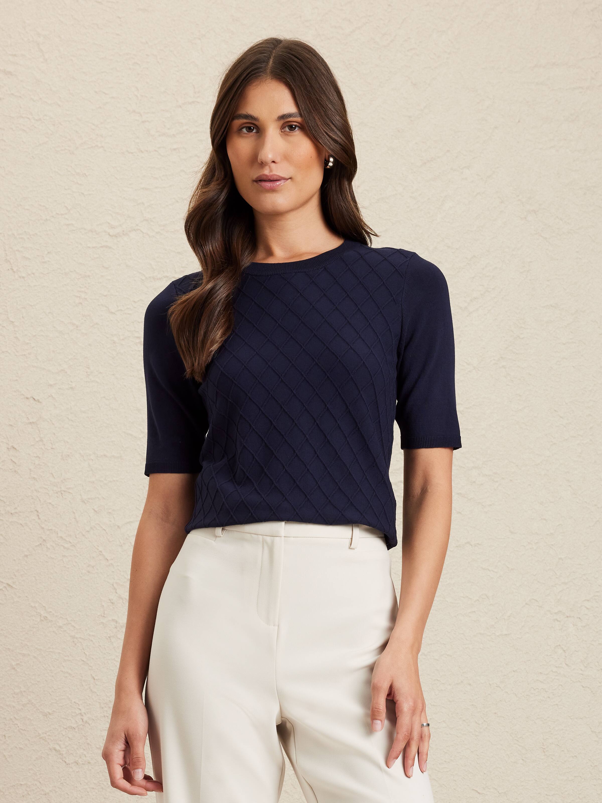 Darcy Diamond Stitch Knit Top