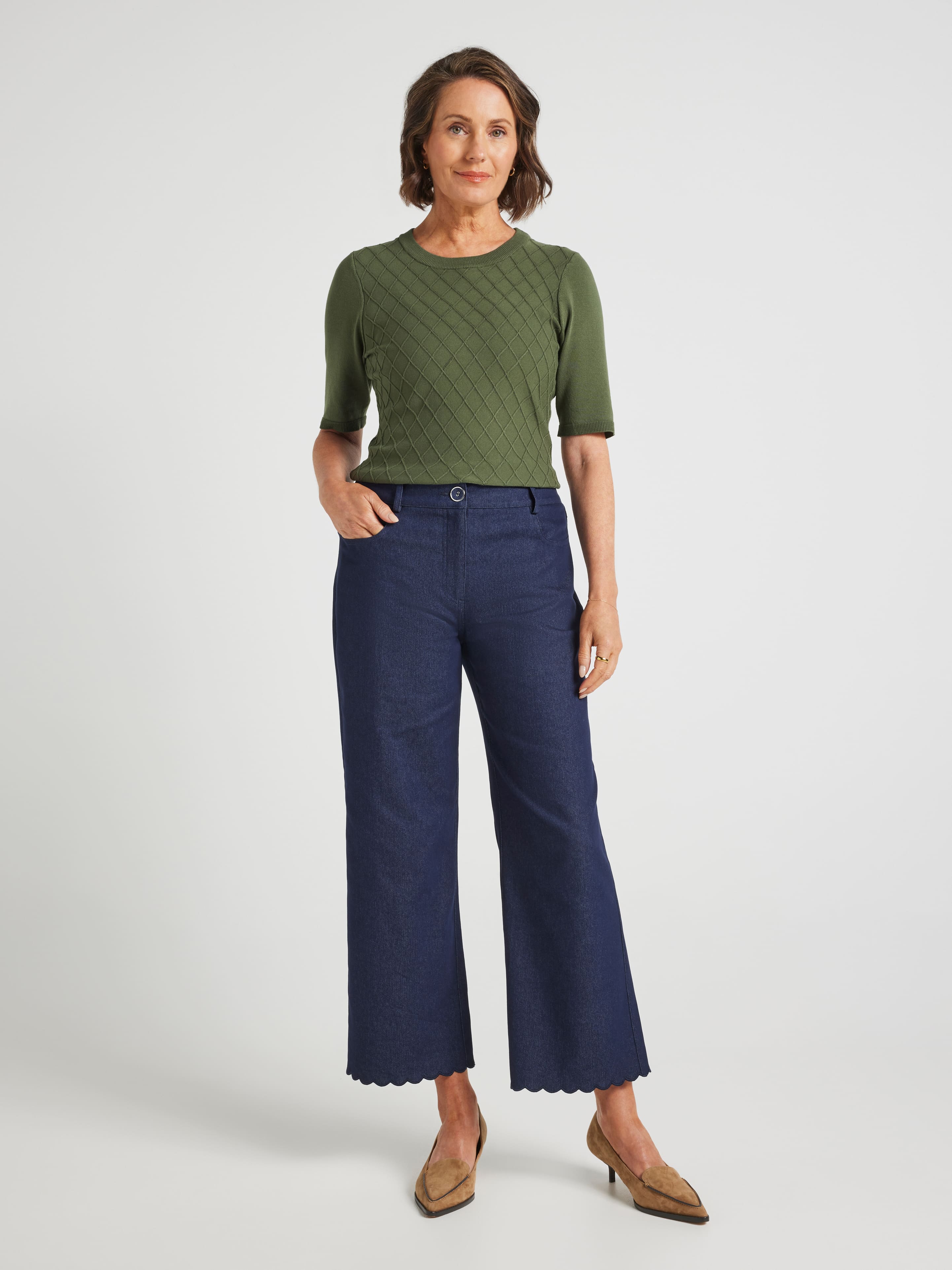 Darcy Diamond Stitch Knit Top