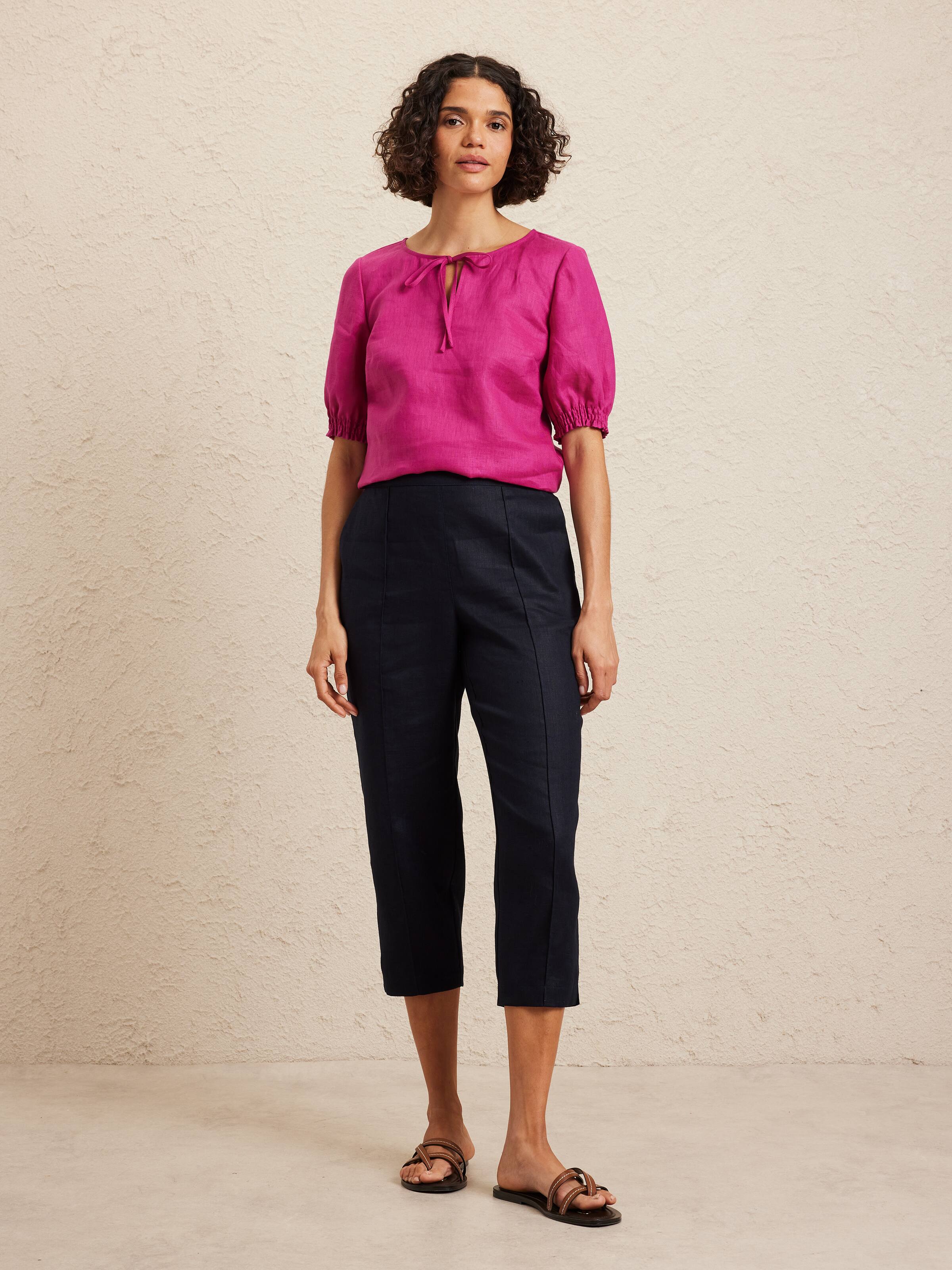 Ada Tie Neck Linen Top