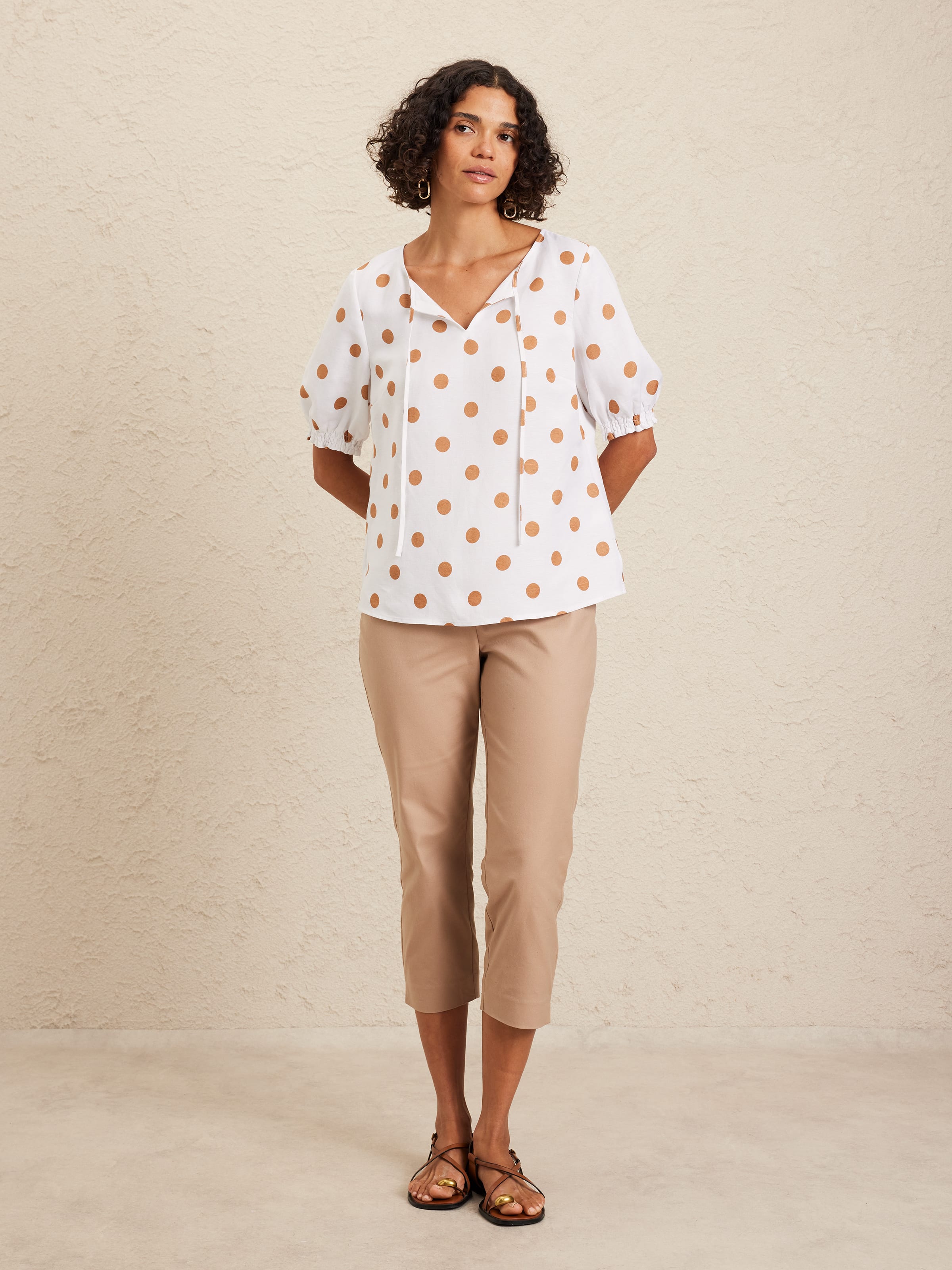 Ada Tie Neck Linen Top