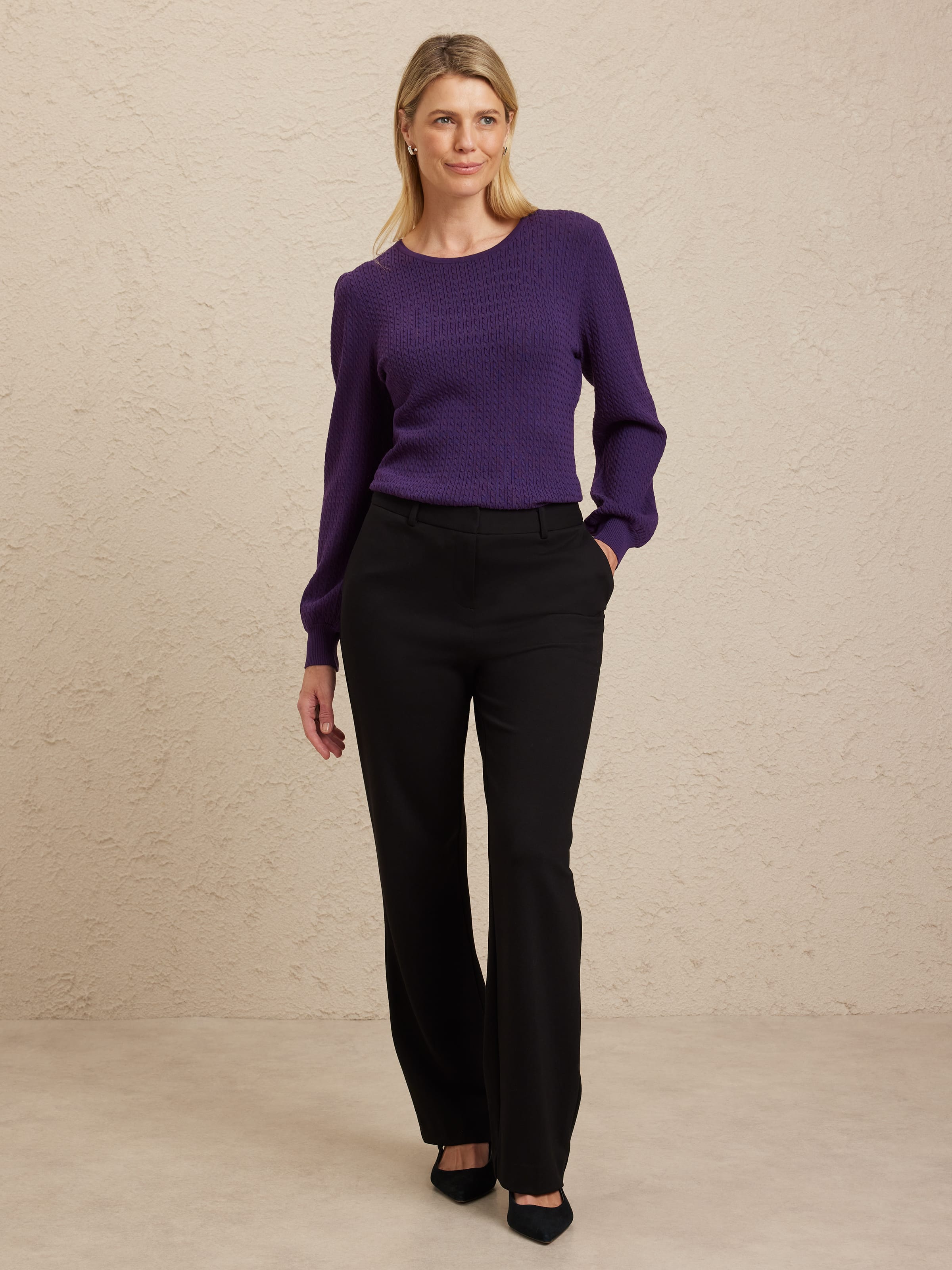 Georgia Long Sleeve Cable Knit Jumper