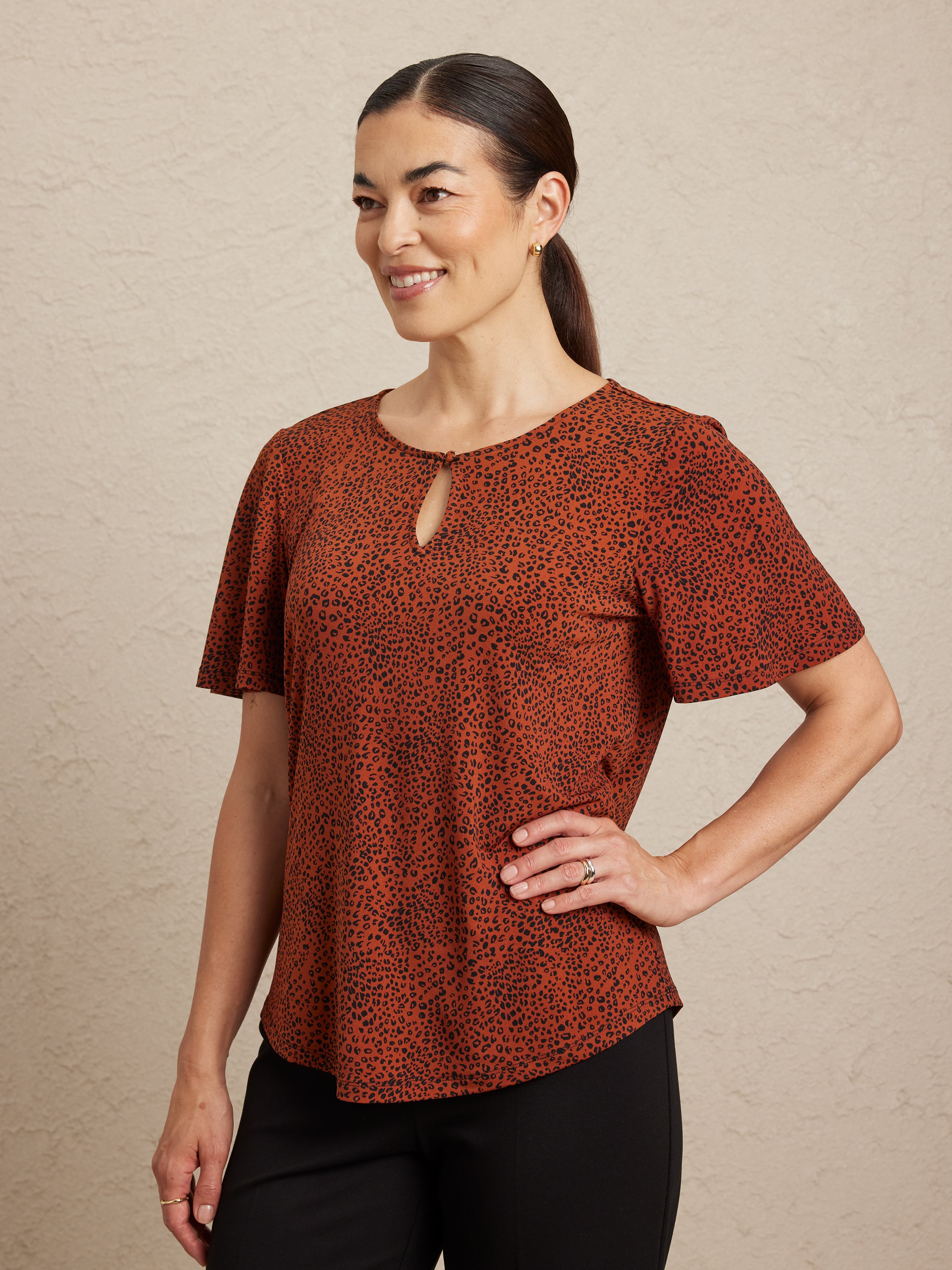 Sabita Jersey Keyhole Top