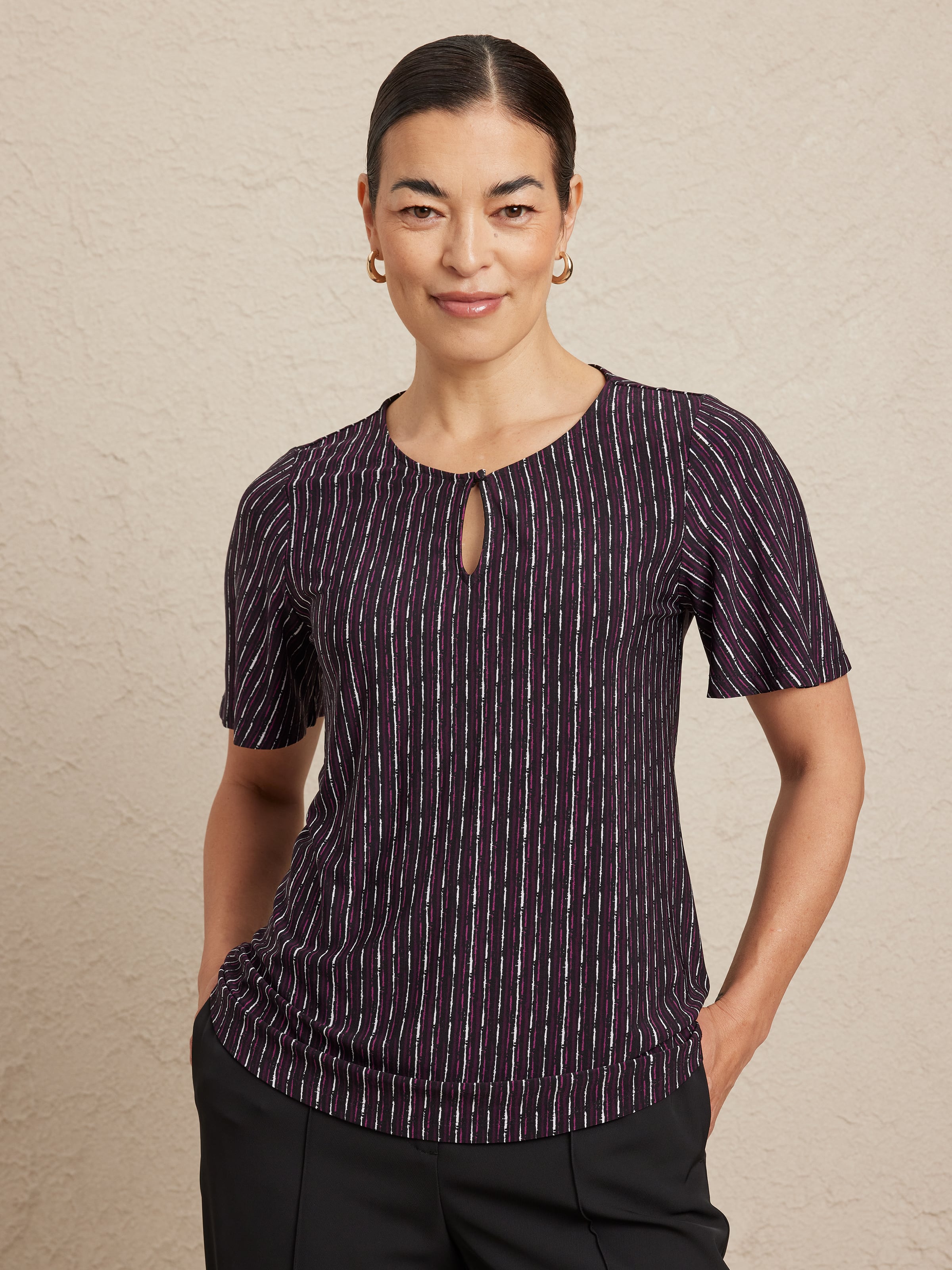 Sabita Jersey Keyhole Top