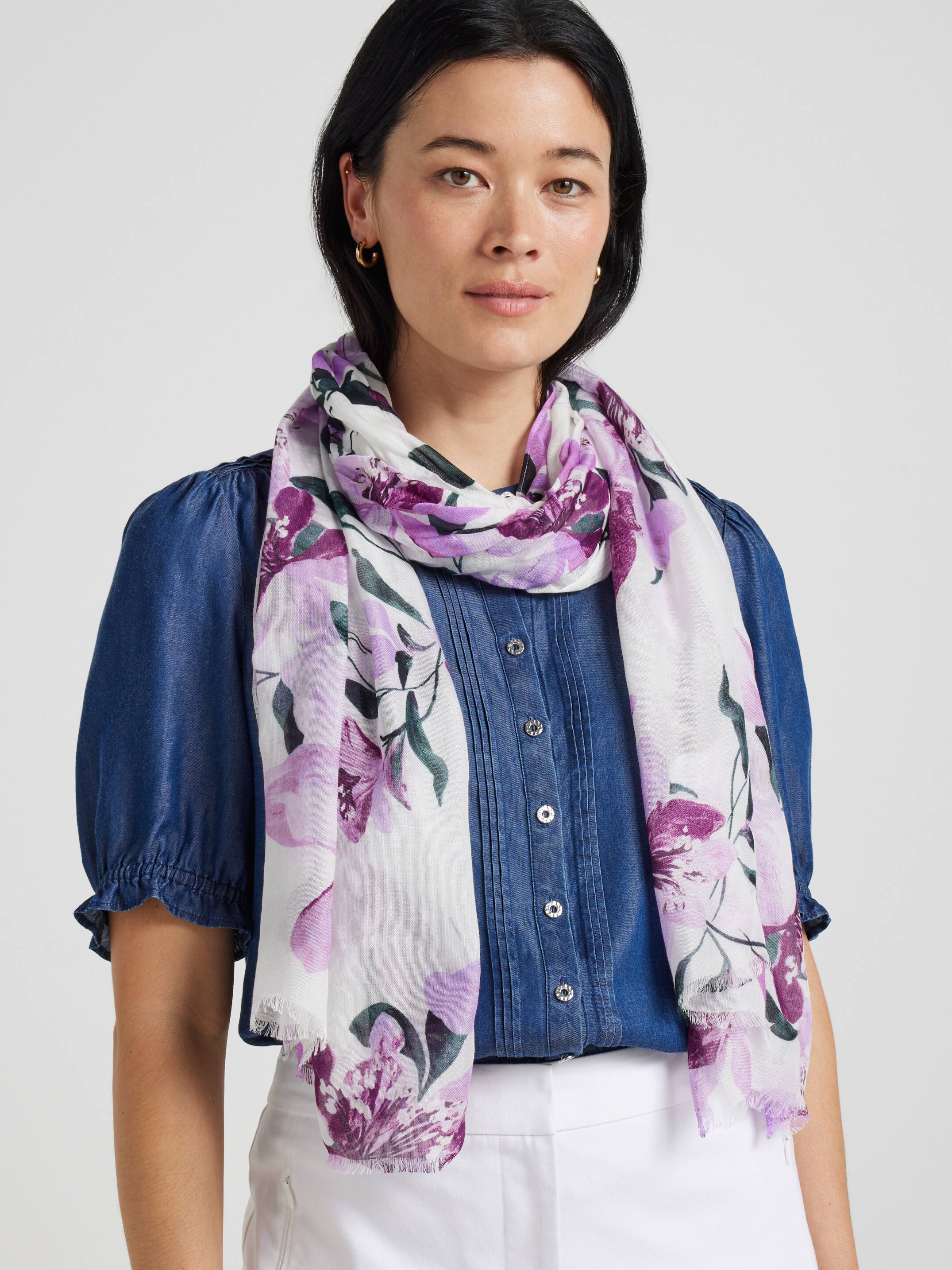 Midnight Orchid Viscose Scarf