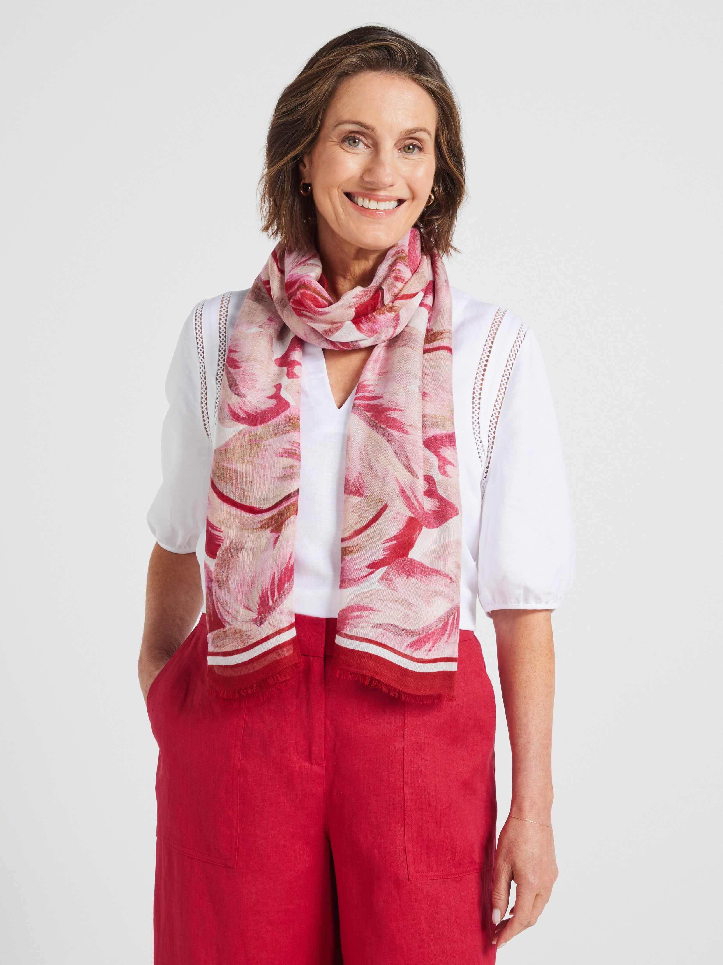 Blushed Palm Viscose Scarf