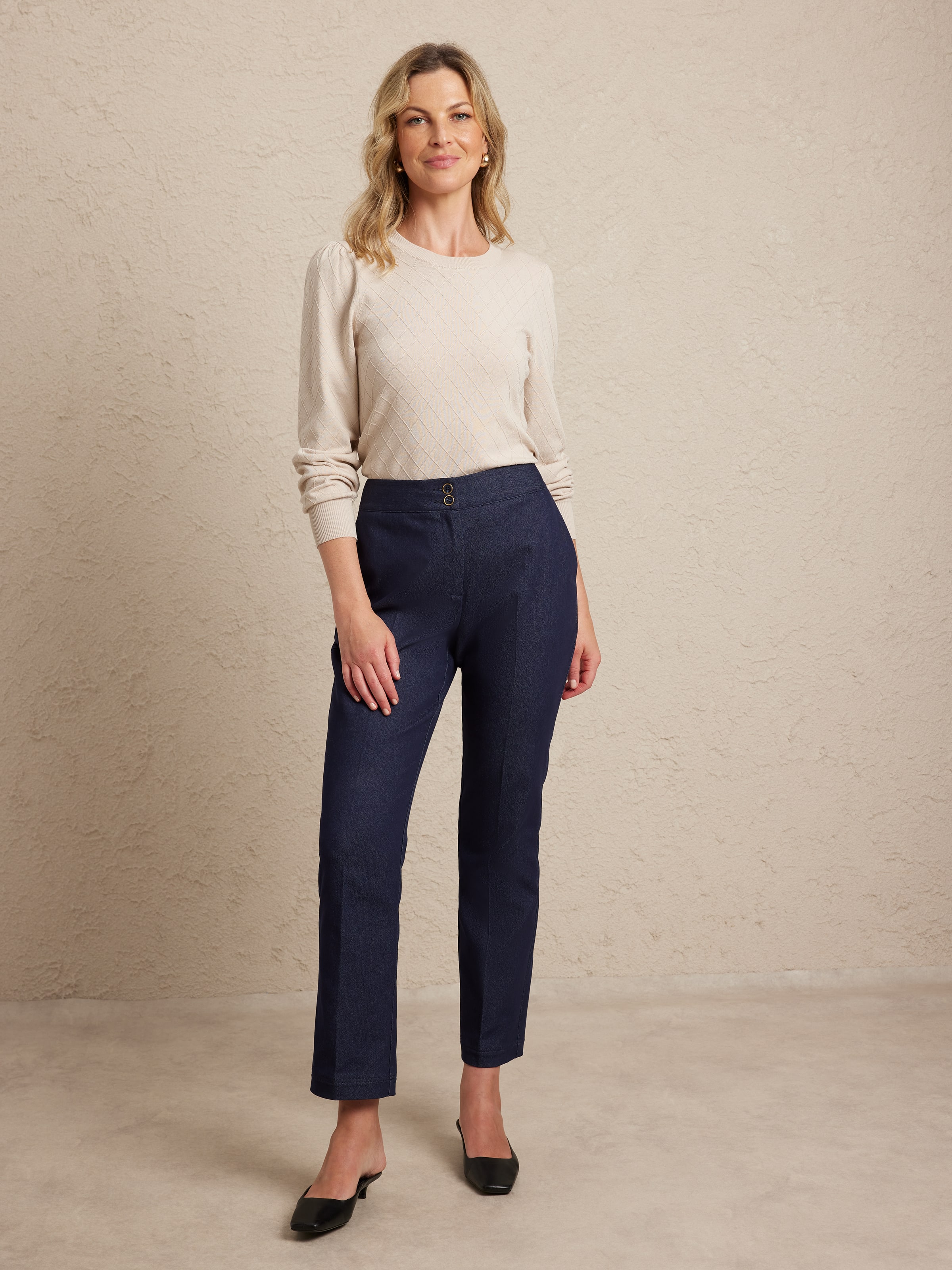 Coco Long Sleeve Diamond Knit Jumper