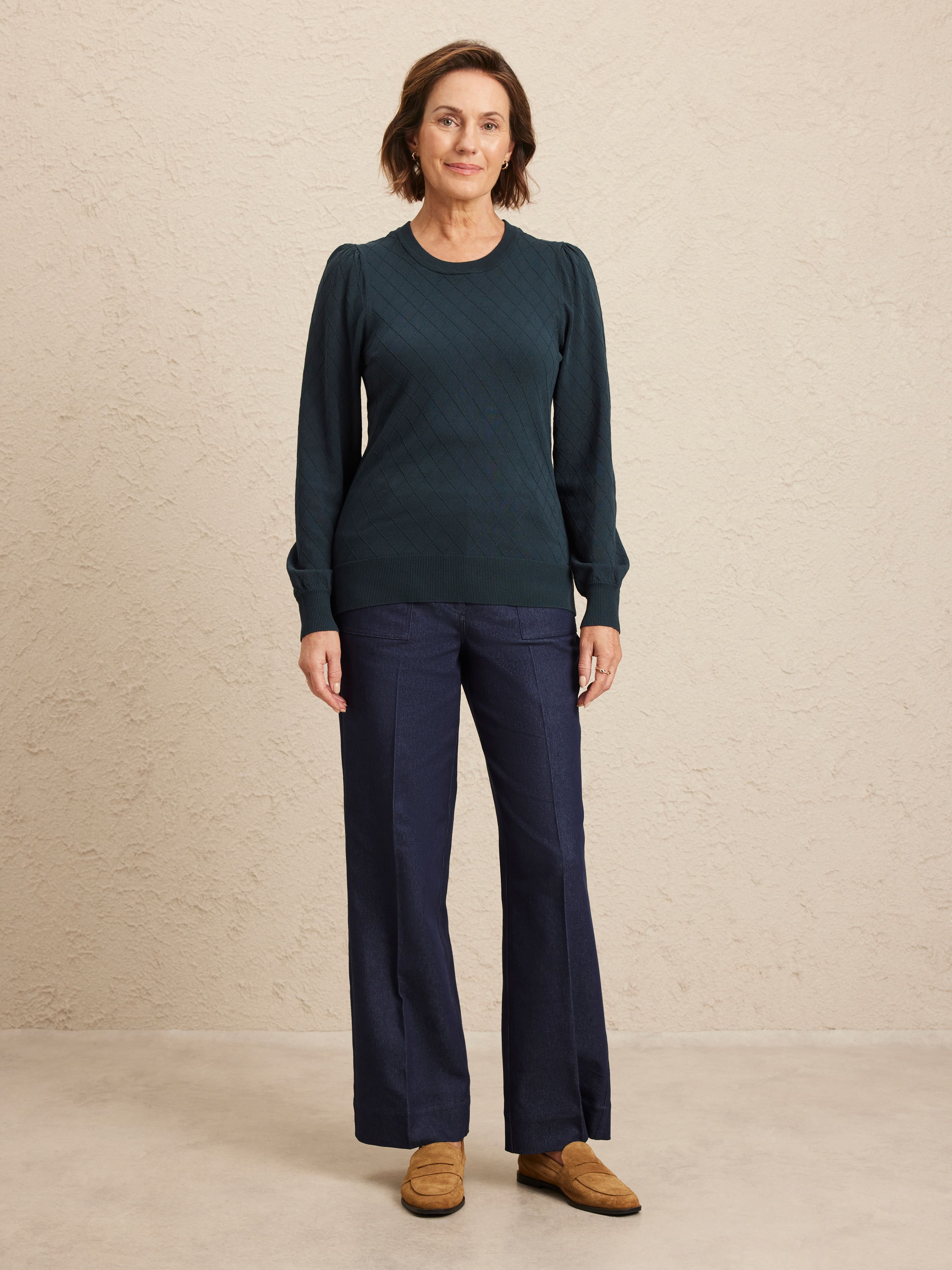 Coco Long Sleeve Diamond Knit Jumper
