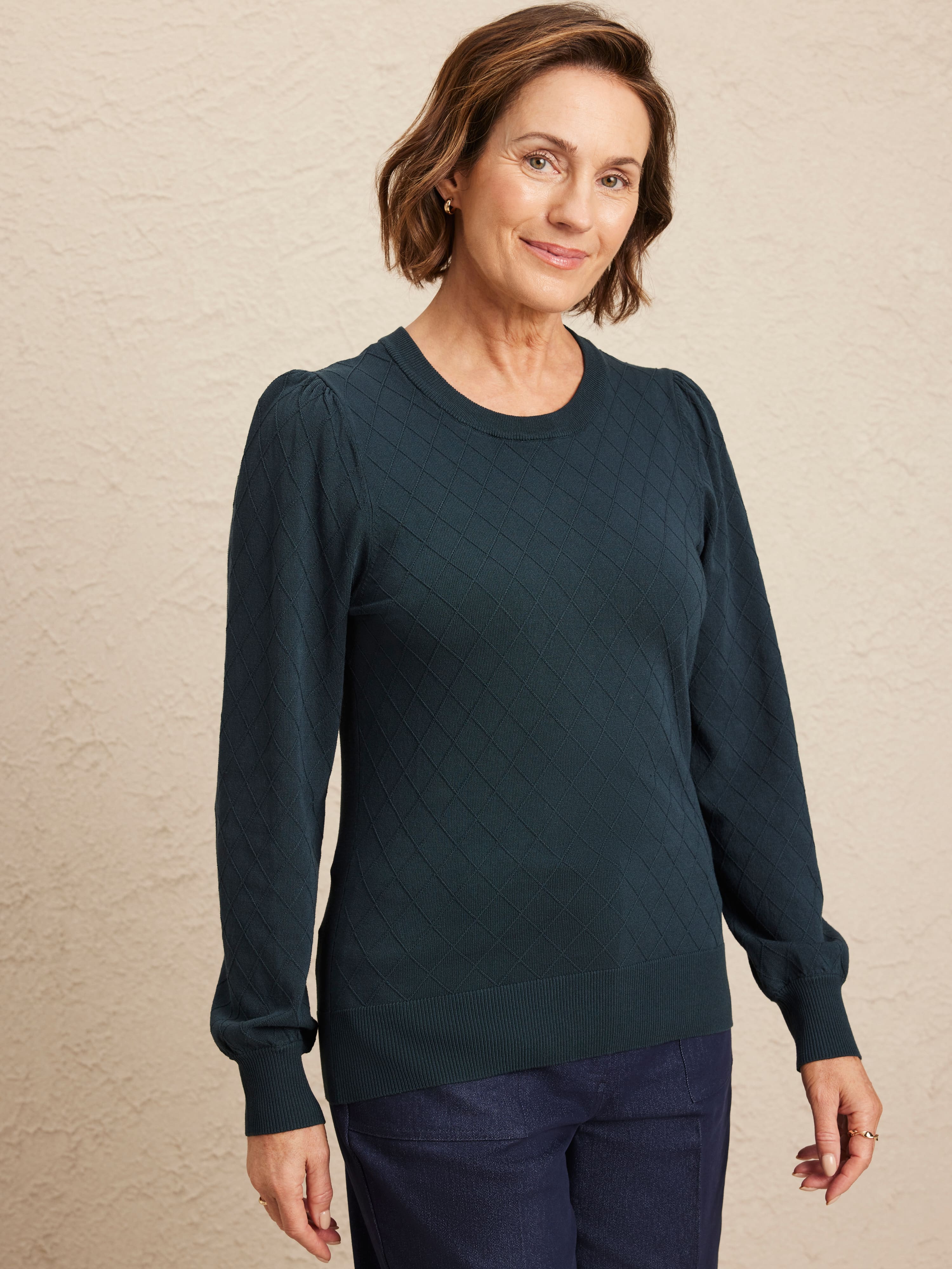 Coco Long Sleeve Diamond Knit Jumper