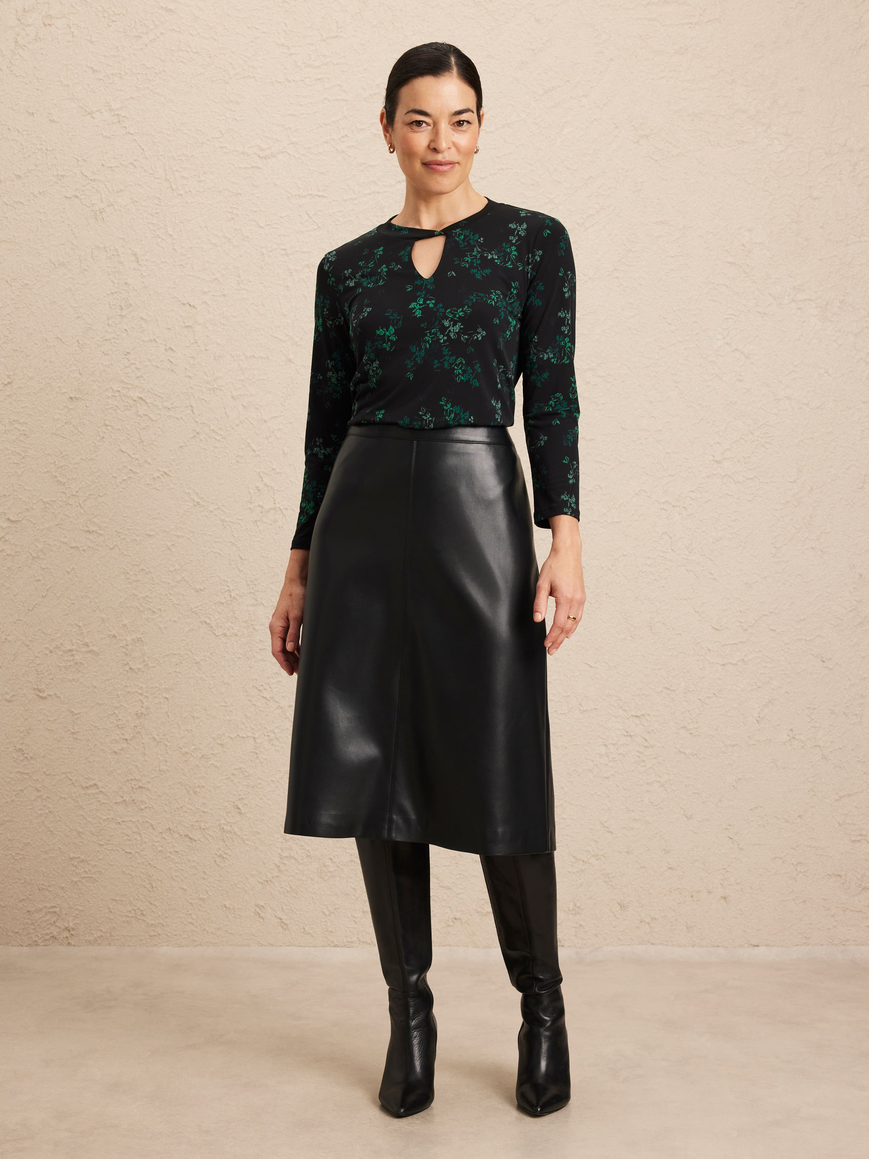 Pina Twist Neck Jersey Top
