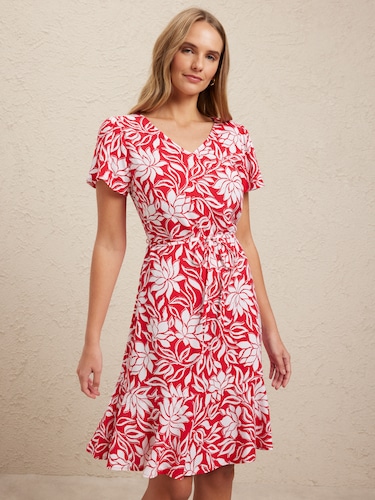 Ellen Frill Hem Dress                                                                                                           