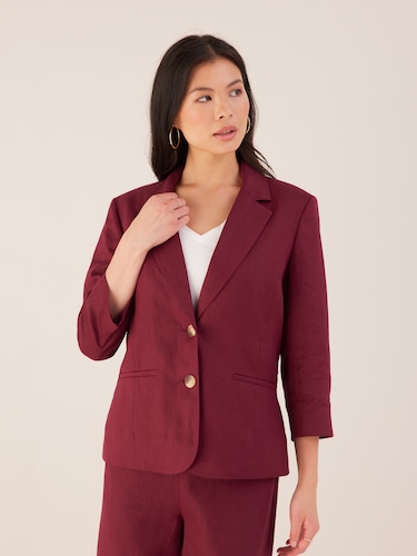 Two Button Linen Blazer                                                                                                         