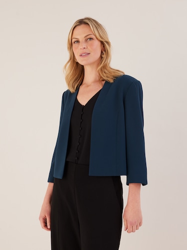 Crop Fashion Crepe Jacket                                                                                                       