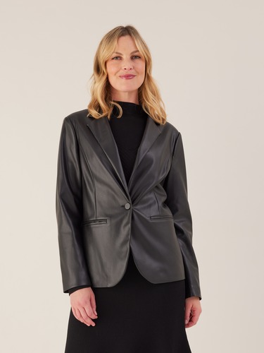 Faux Leather Blazer                                                                                                             