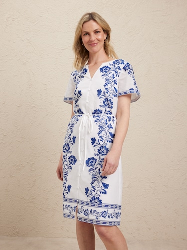 Short Sleeve Nina Voile Tunic Dress                                                                                             