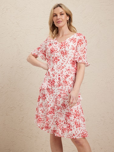 Rachael Ruffle Dress                                                                                                            