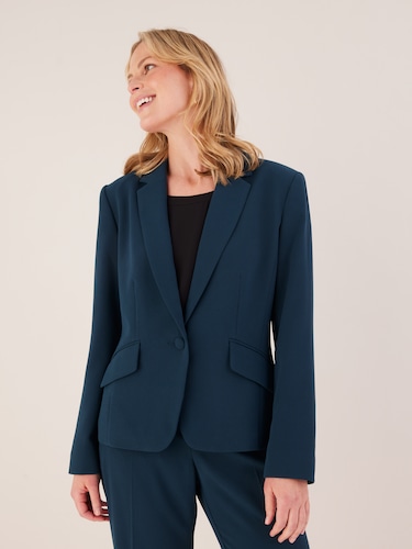 Crepe One Button Suit Jacket                                                                                                    