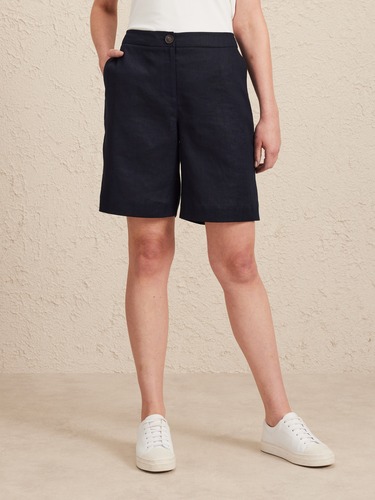 Elastic Back Linen Short                                                                                                        