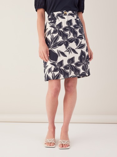 Printed Linen Mod Skirt                                                                                                         